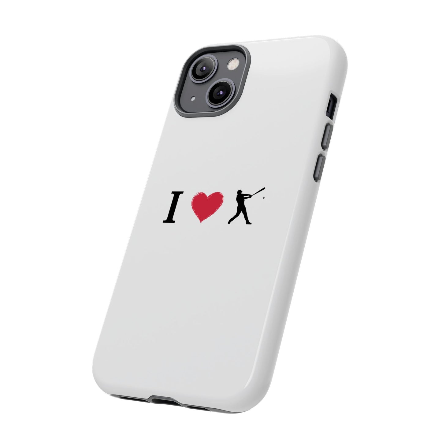 Baseball Love Phone Case, Tough Cases for Sports Lovers, i Heart Baseball Protection, Gift for Players, Cute Sports Case