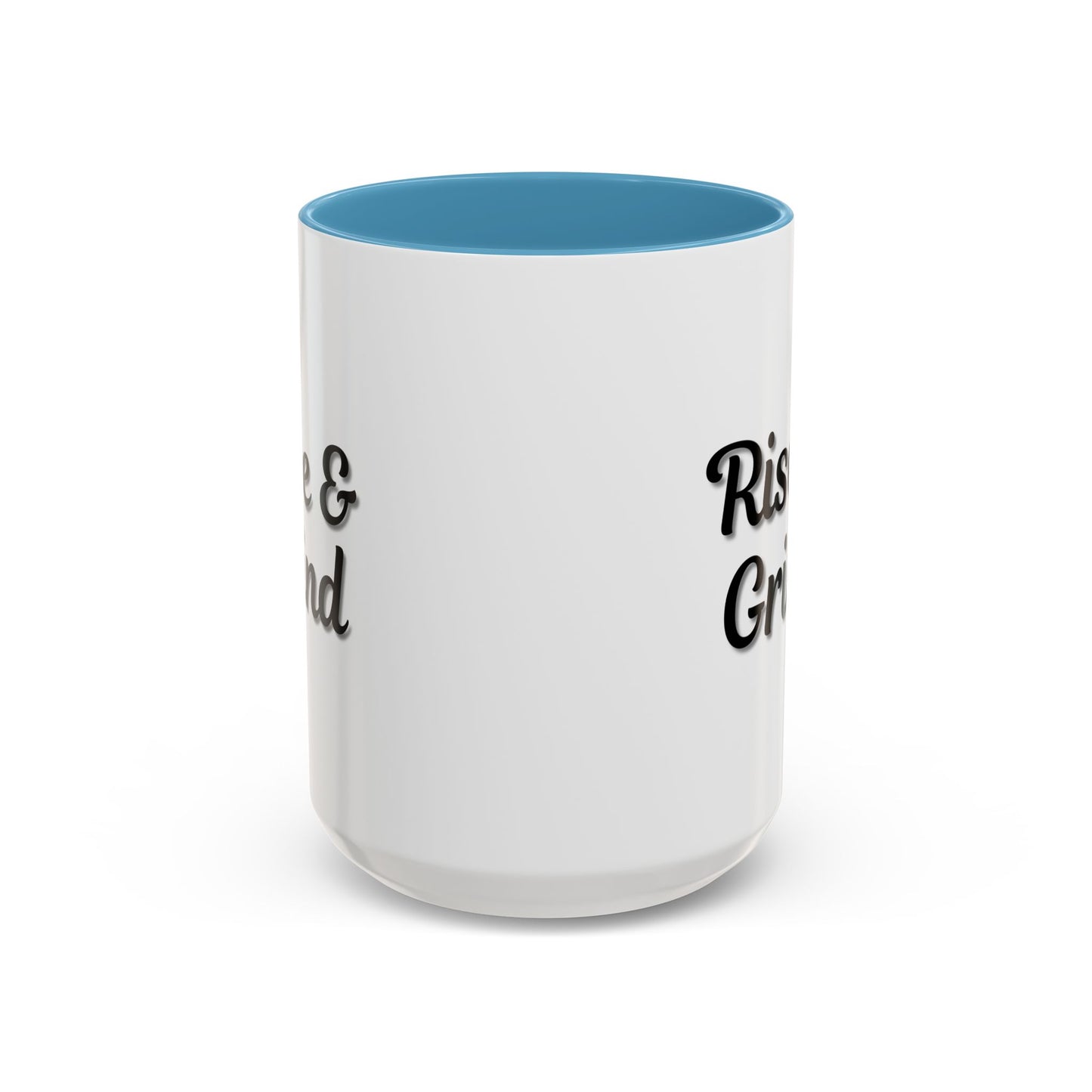 Rise & Grind Coffee Mug – Motivational Black Accent Mug for Daily Inspiration
