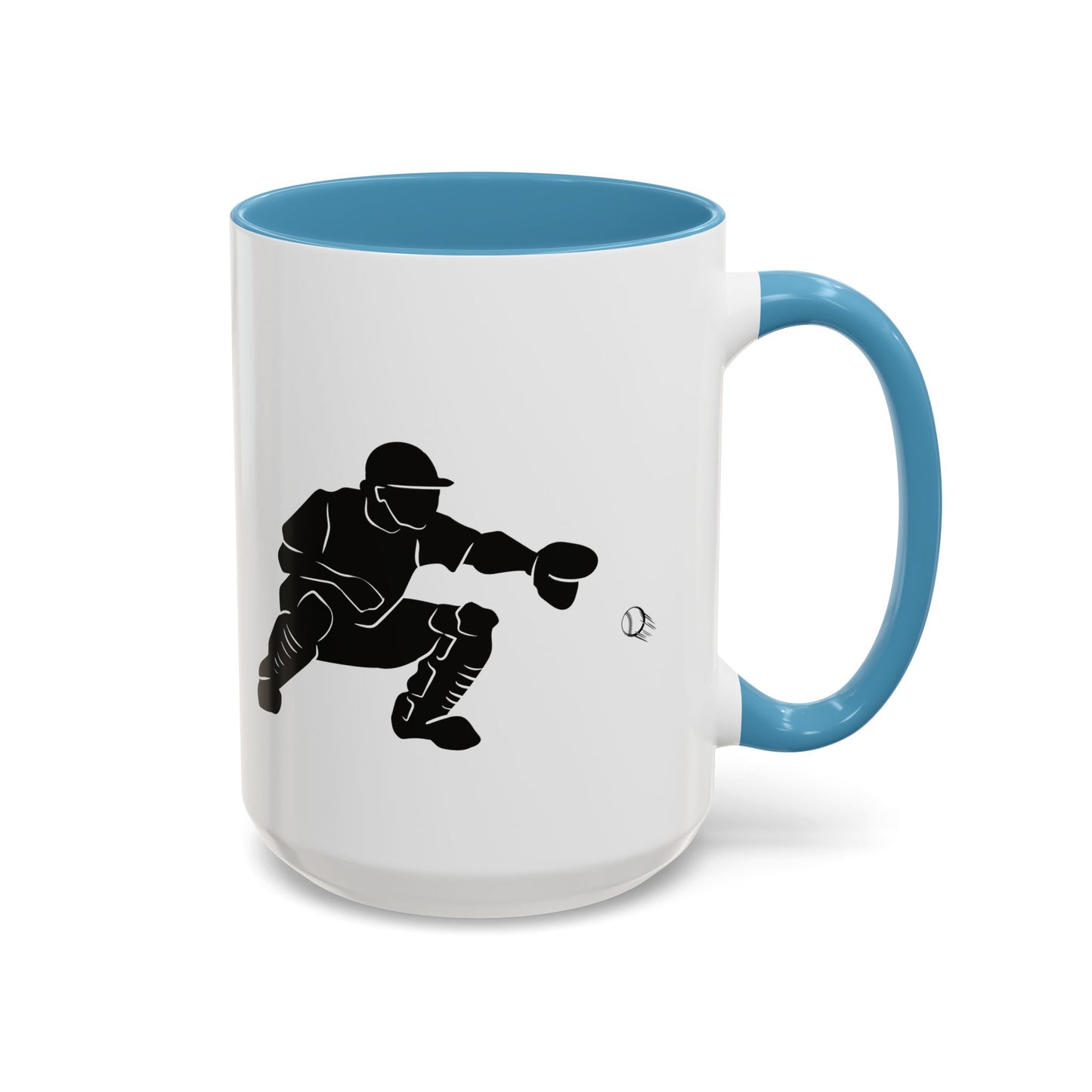 Baseball Catcher Coffee Mug, Sports Gift for Coaches, Black Accent Mug for Fans, Perfect for Birthdays & Celebrations, Unique Cup