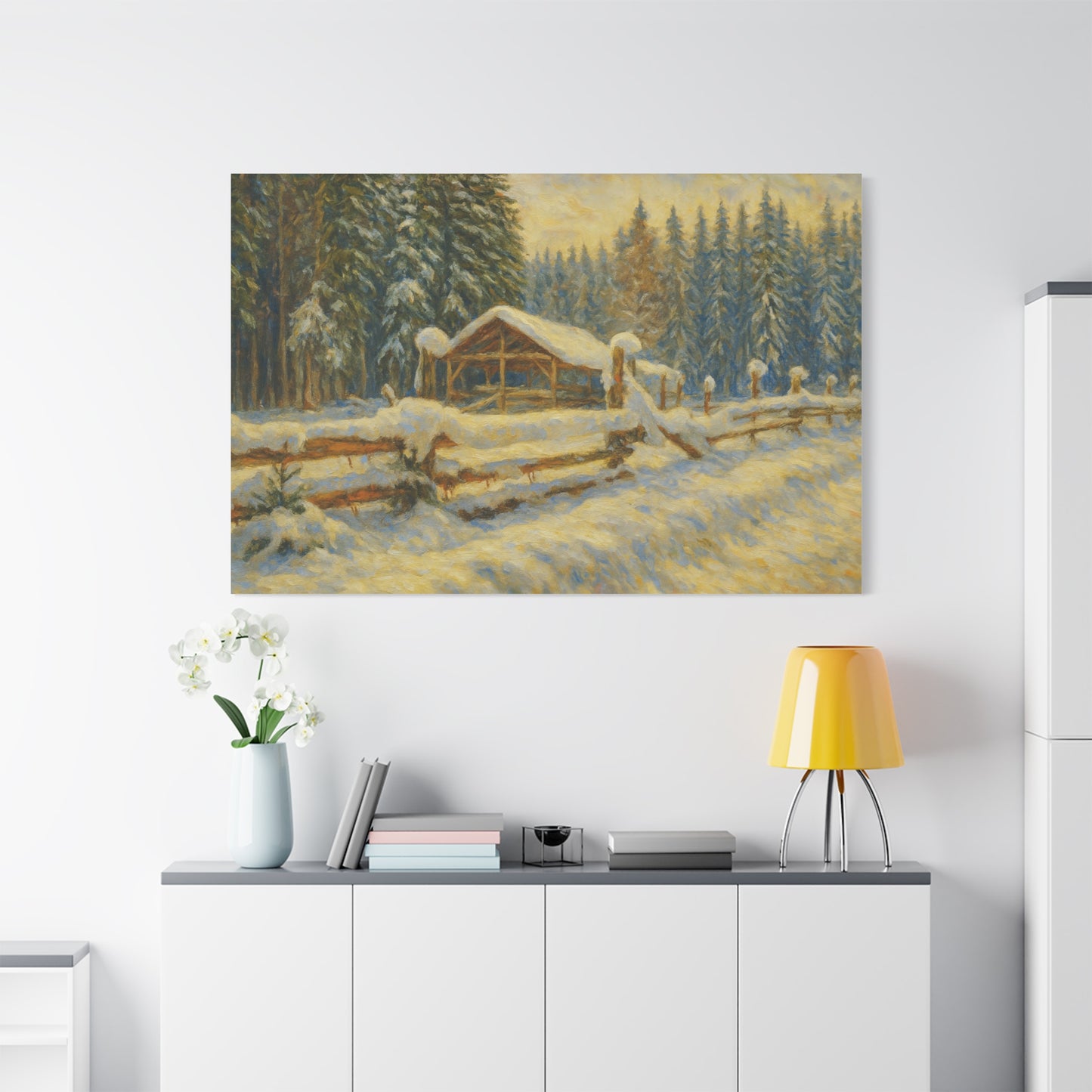 Canvas Wall Art, Winter Landscape Print, Home Decor, Rustic Art, Gift for Nature Lovers, Holiday Decoration