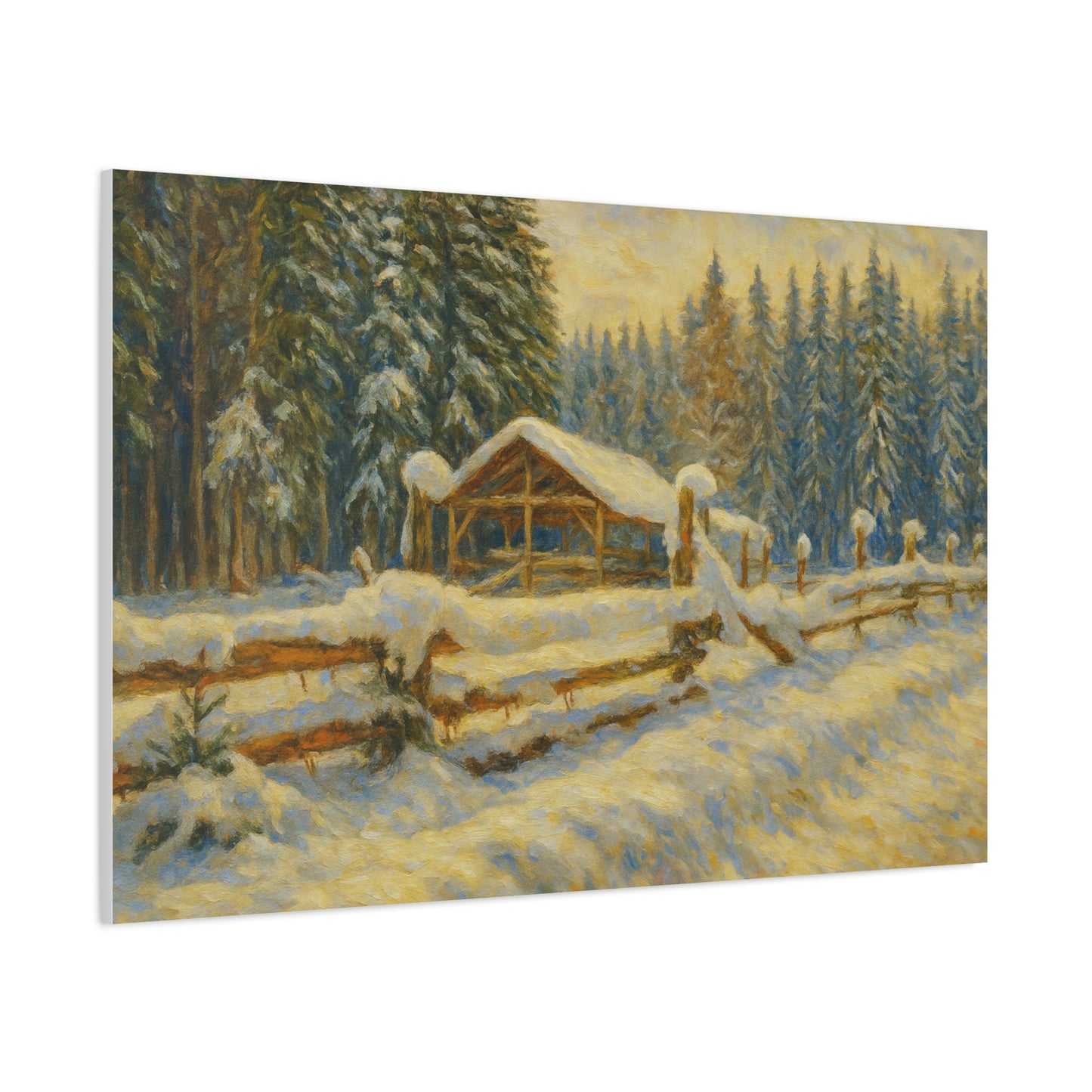 Canvas Wall Art, Winter Landscape Print, Home Decor, Rustic Art, Gift for Nature Lovers, Holiday Decoration