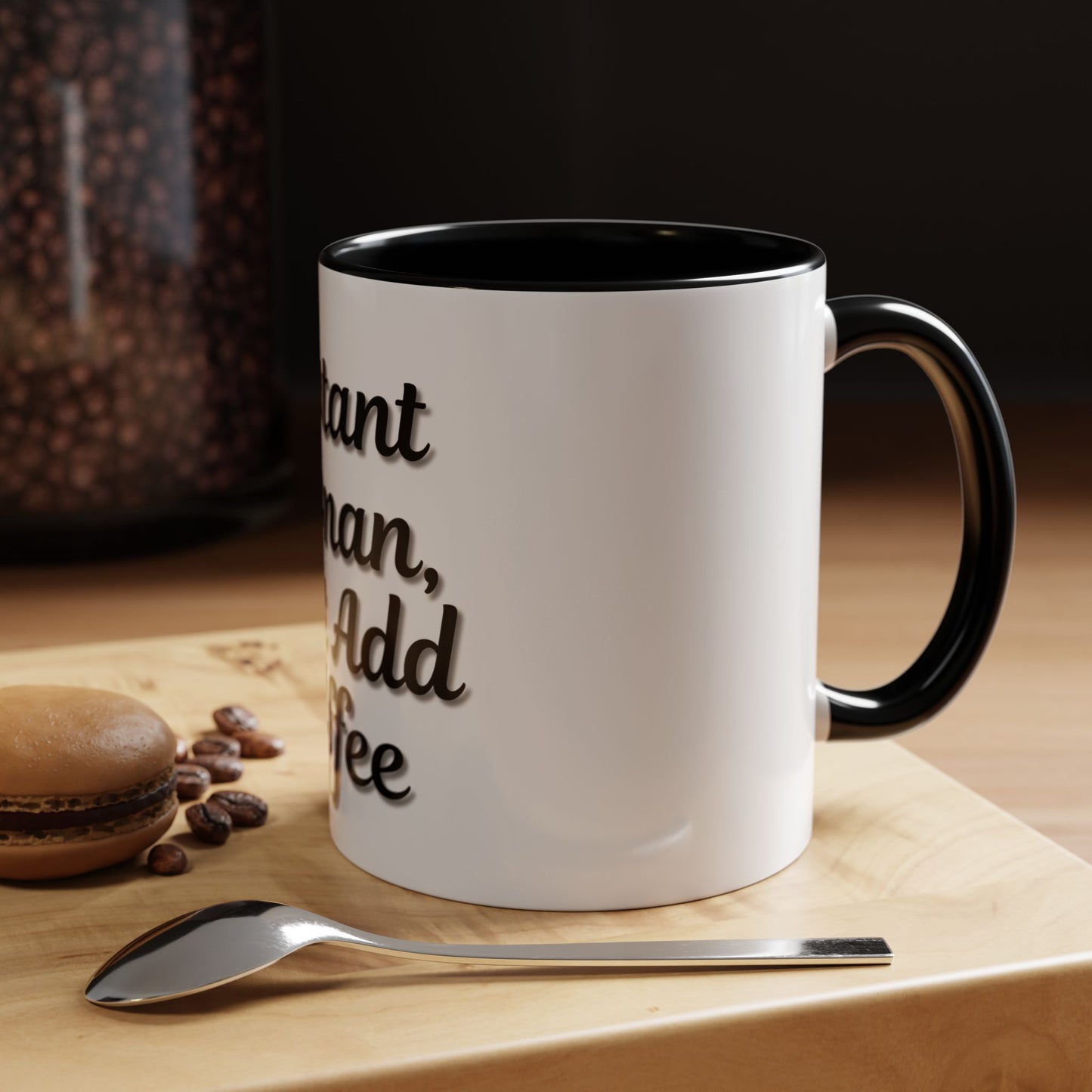 Inspirational Accent Coffee Mug - 'Instant Human, Just Add Coffee' - Perfect Gift for Coffee Lovers
