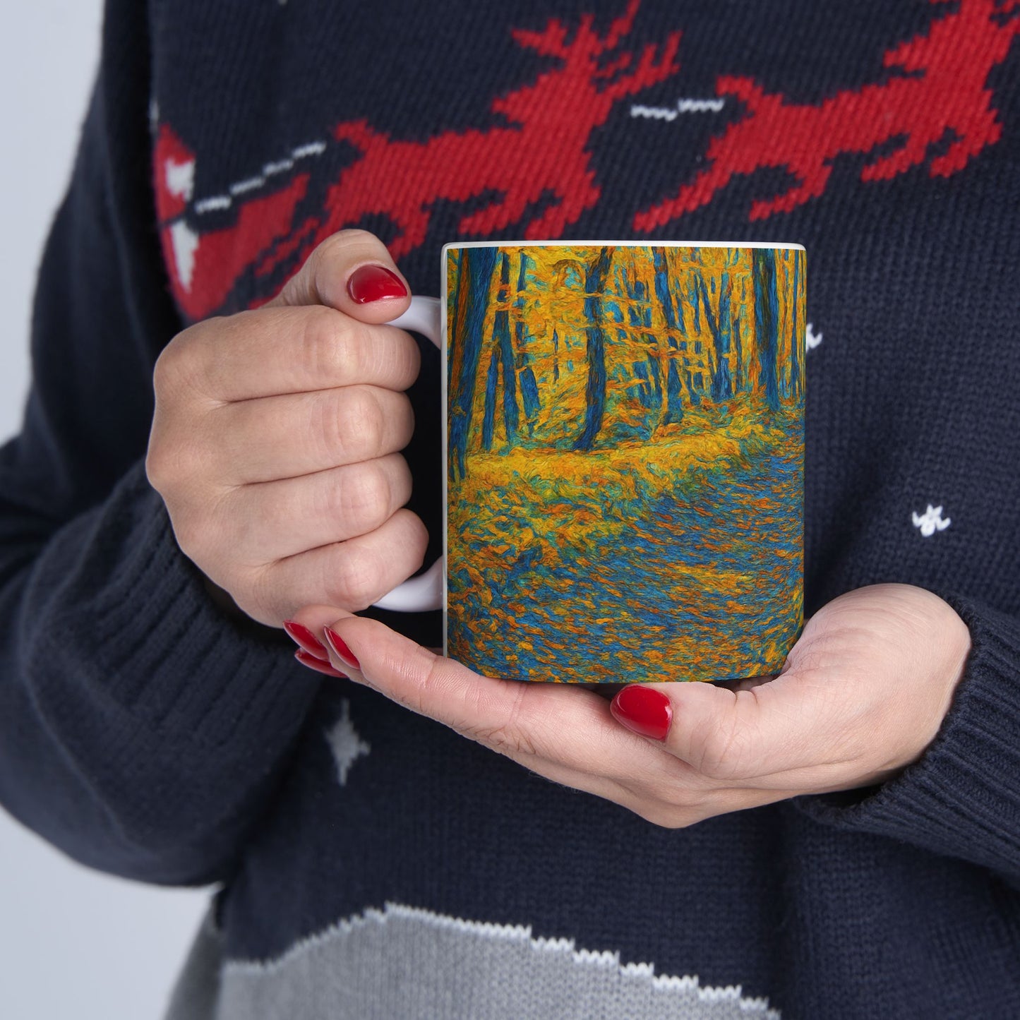 Ceramic Mug - Autumn Forest, Cozy Drinks, Hot Beverages, Nature Lovers Gift, Fall Decor