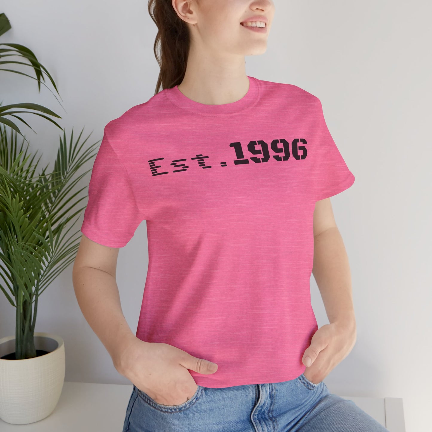 Unisex Jersey Tee - 'Est. 1996' Graphic Shirt, Birthday Gift, Casual Wear, Vintage Style, Retro Fashion, Gift for Him/Her