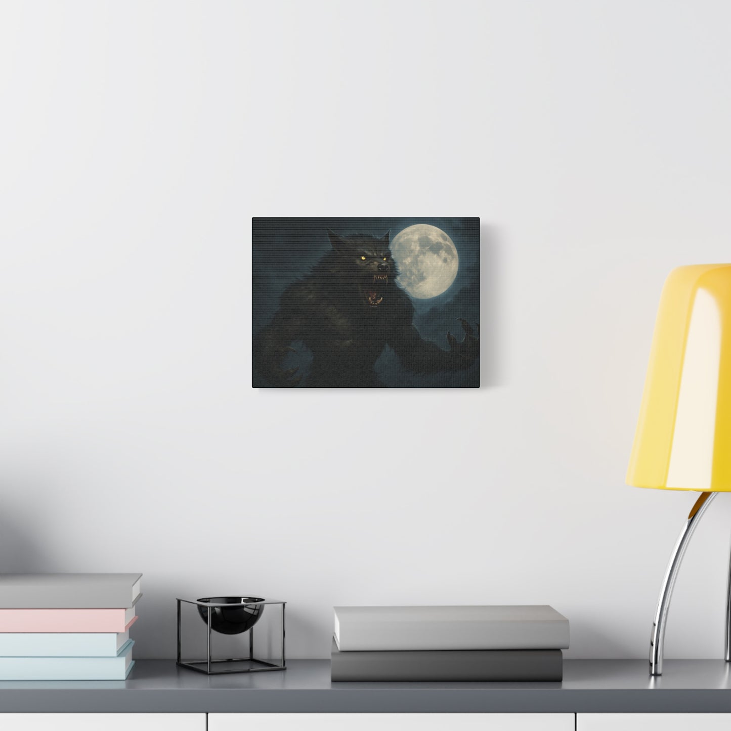 Werewolf Moon Canvas Art | Dark Fantasy Decor for Halloween, Gothic Home, Werewolf Lover Gift, Unique Wall Art, Spooky Decor