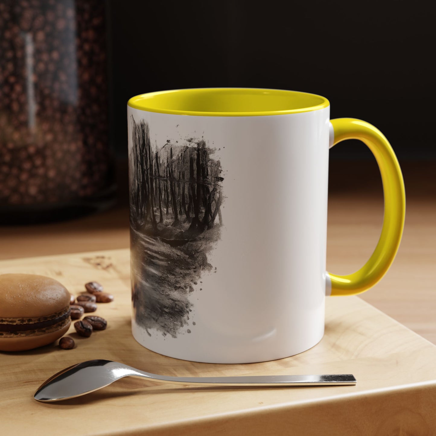 Moody Abstract Forest Coffee Mug | Unique Gift for Nature Lovers, Cozy Home Decor, Perfect for Coffee, Tea, and Hot Chocolate