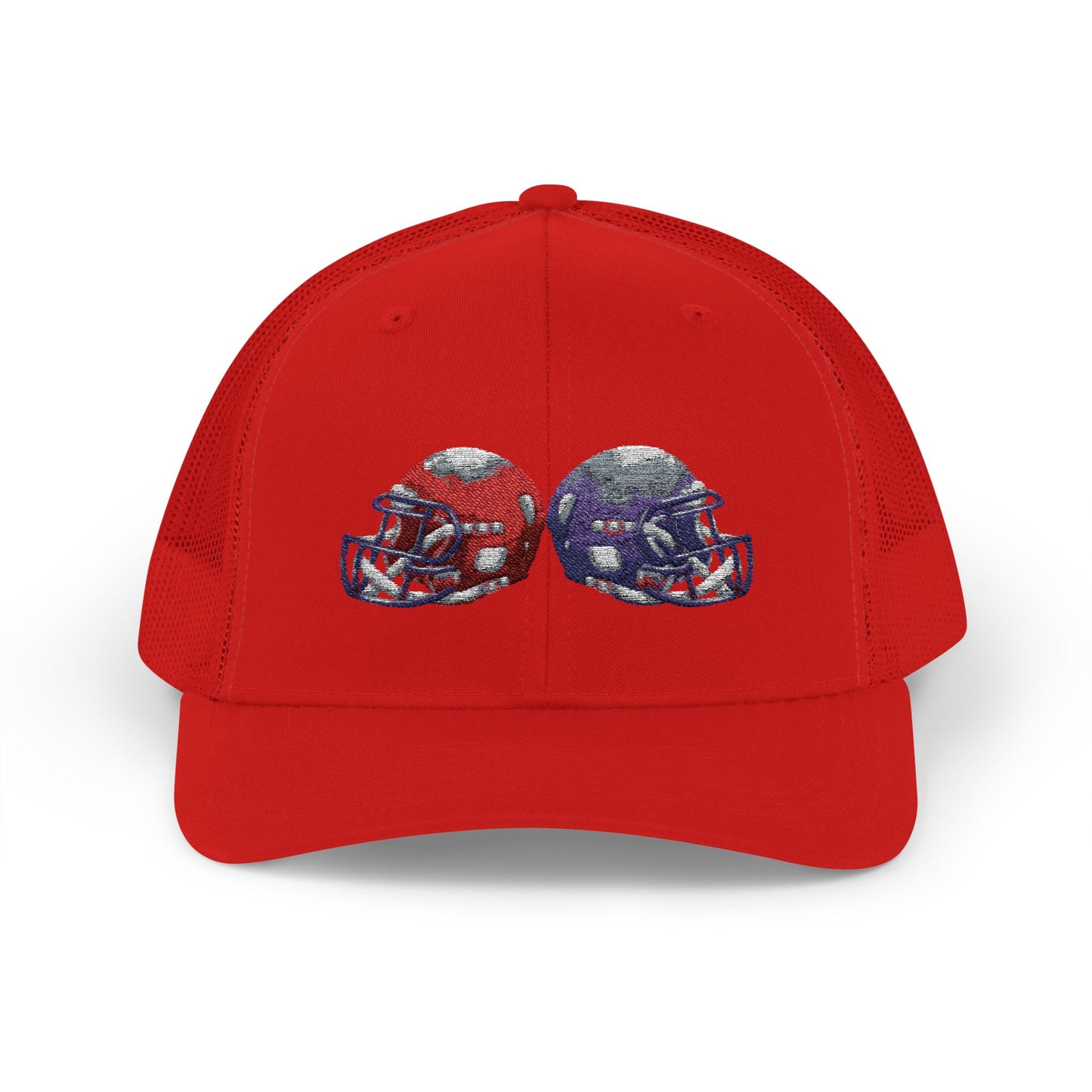 Sporty Snapback Trucker Cap with Football Helmets, Baseball Cap, Outdoor Activity Hat, Gift for Sports Fans, Team Spirit Wear