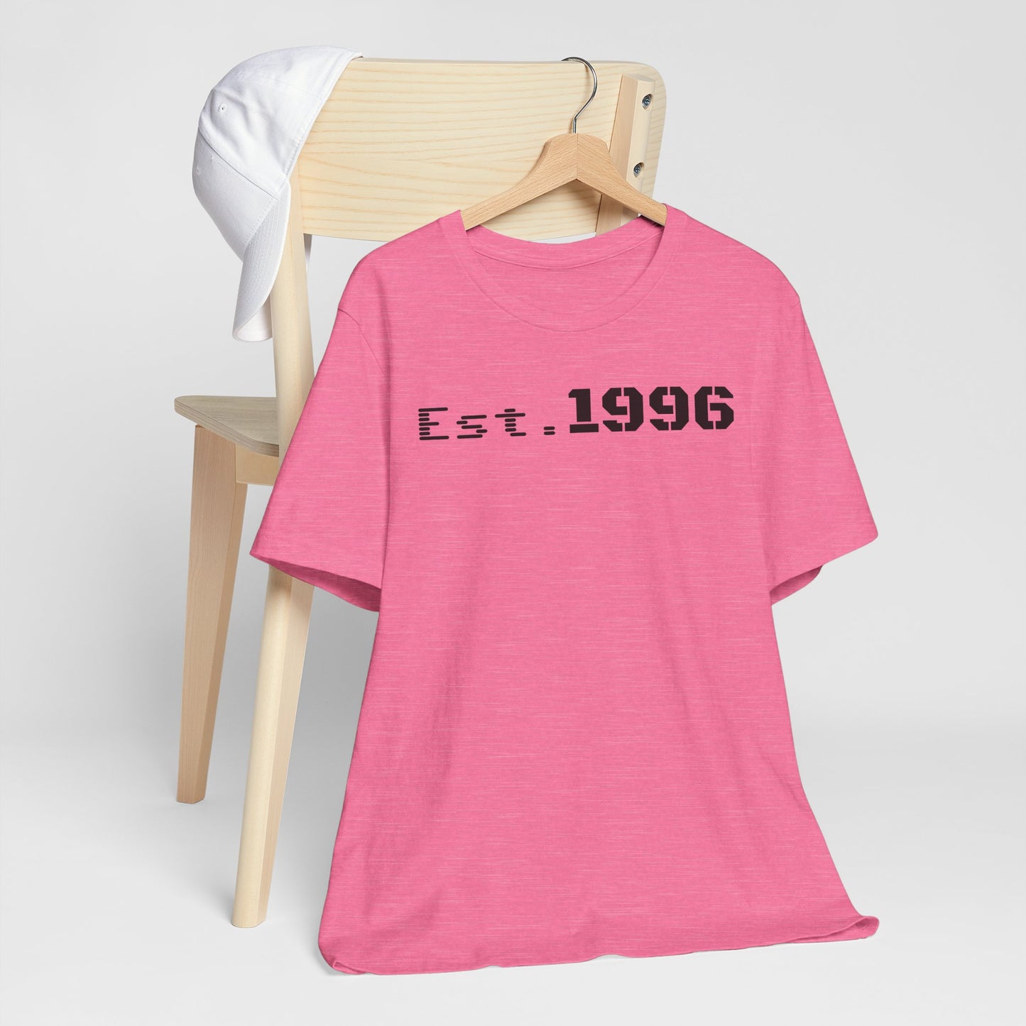 Unisex Jersey Tee - 'Est. 1996' Graphic Shirt, Birthday Gift, Casual Wear, Vintage Style, Retro Fashion, Gift for Him/Her