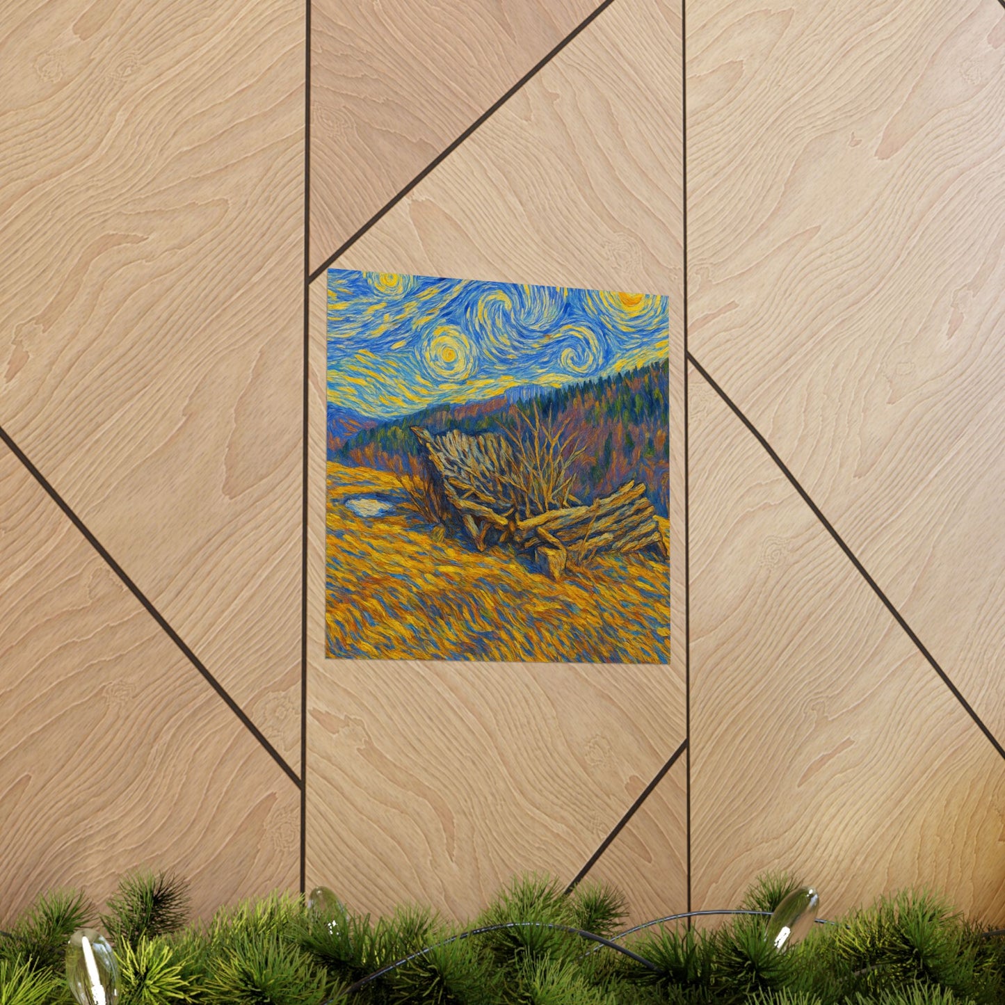 Matte Vertical Posters of Starry Night - Art Print for Home Decor, Wall Art, Gift for Art Lovers, Bacground for Celebrations