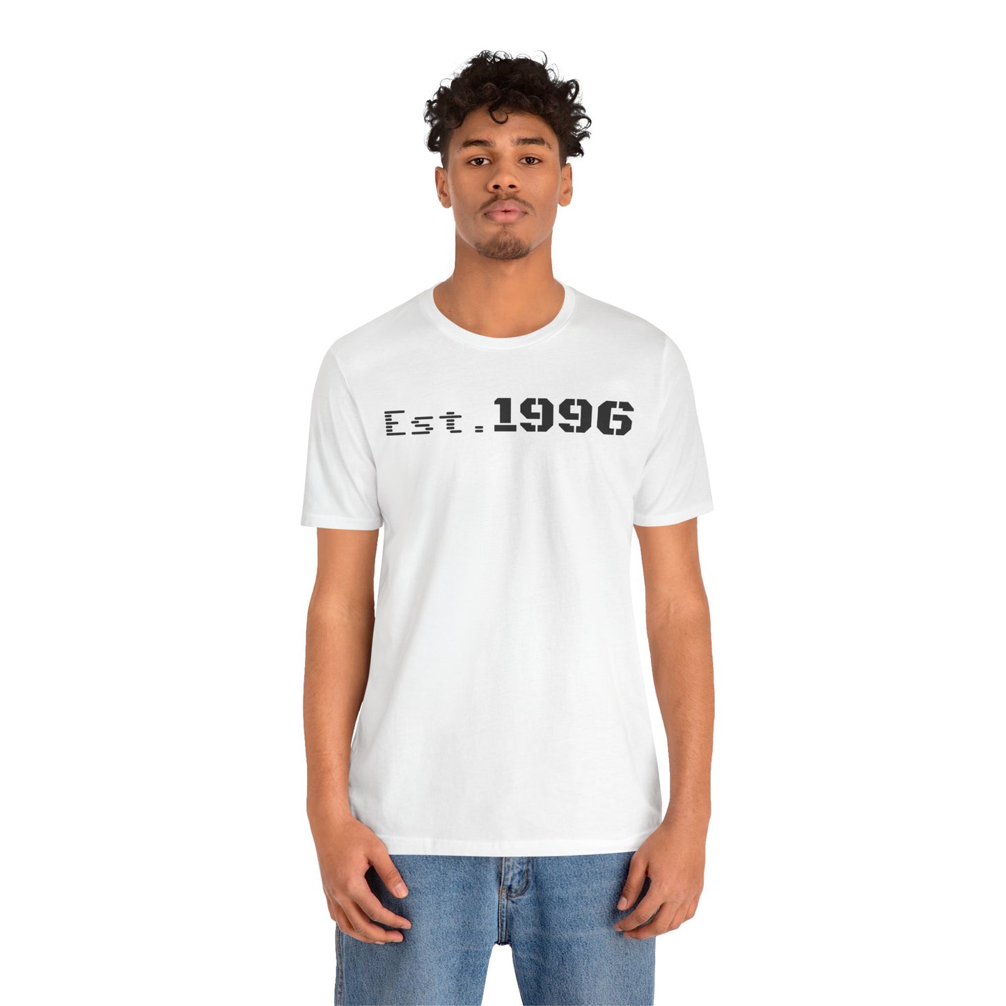 Unisex Jersey Tee - 'Est. 1996' Graphic Shirt, Birthday Gift, Casual Wear, Vintage Style, Retro Fashion, Gift for Him/Her