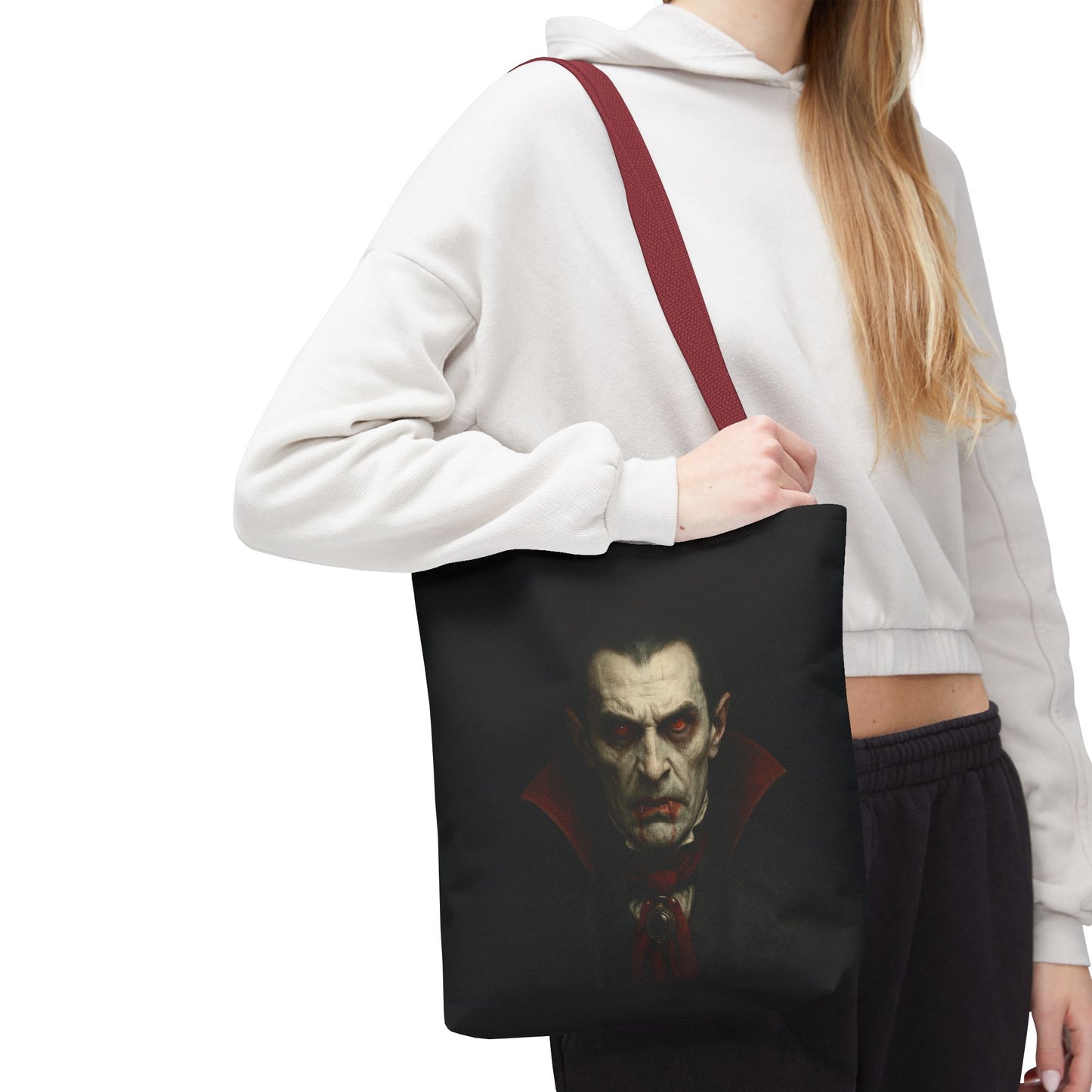 Vampire Haunted Tote Bag, Spooky Shopping Bag, Halloween Accessory, Gothic Style Handbag, Perfect for Halloween Parties, Unisex Tote