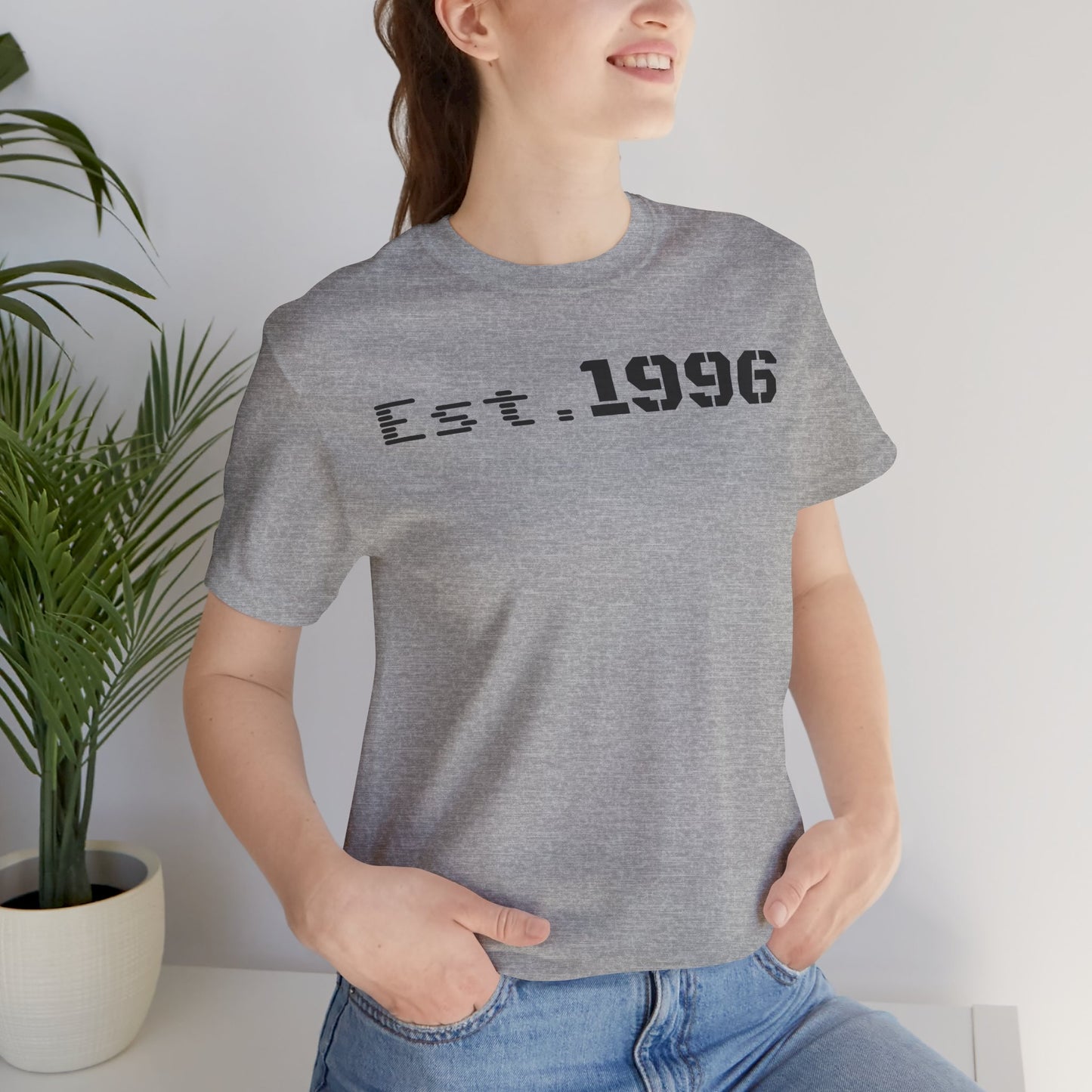 Unisex Jersey Tee - 'Est. 1996' Graphic Shirt, Birthday Gift, Casual Wear, Vintage Style, Retro Fashion, Gift for Him/Her