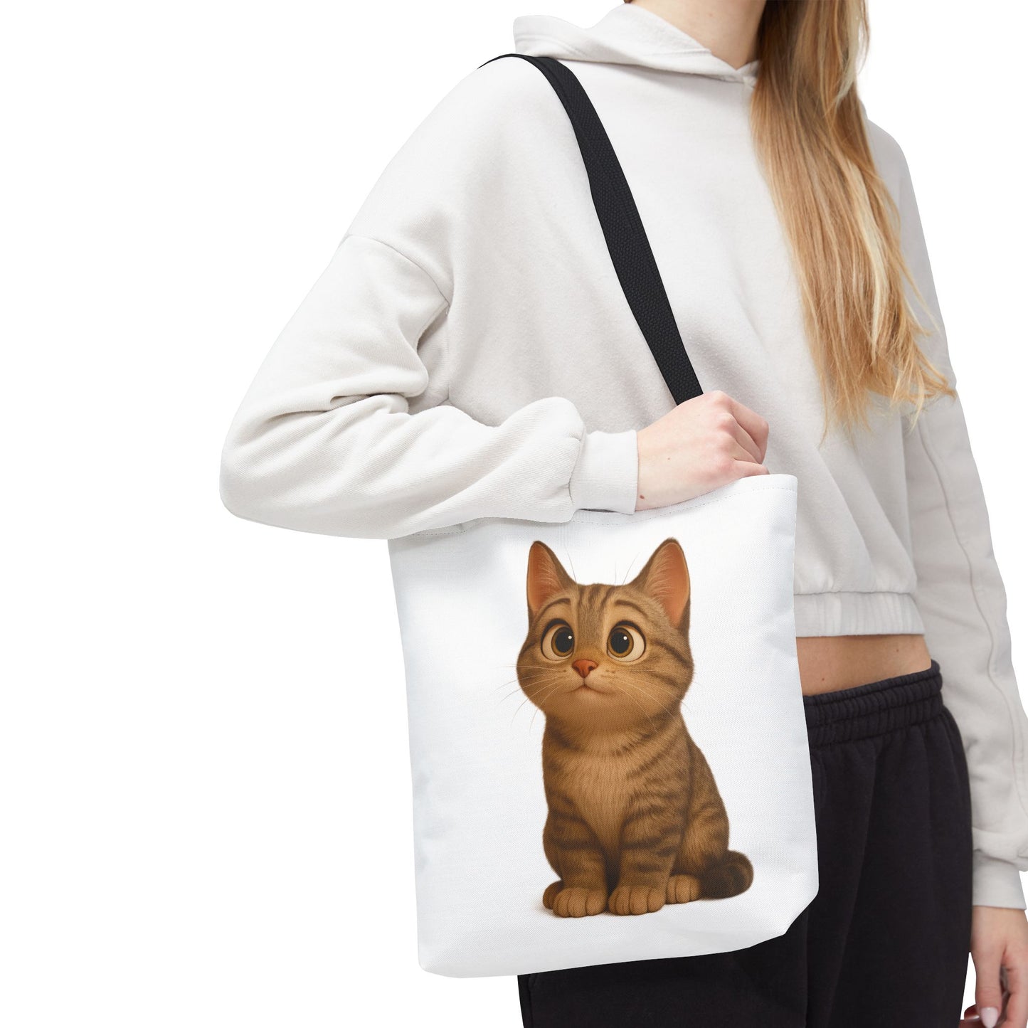 Cute Cat Tote Bag - Perfect for Animal Lovers, Eco-Friendly Carryall, Beach Bag, Shopping Tote, Gift for Cat Owners - product image