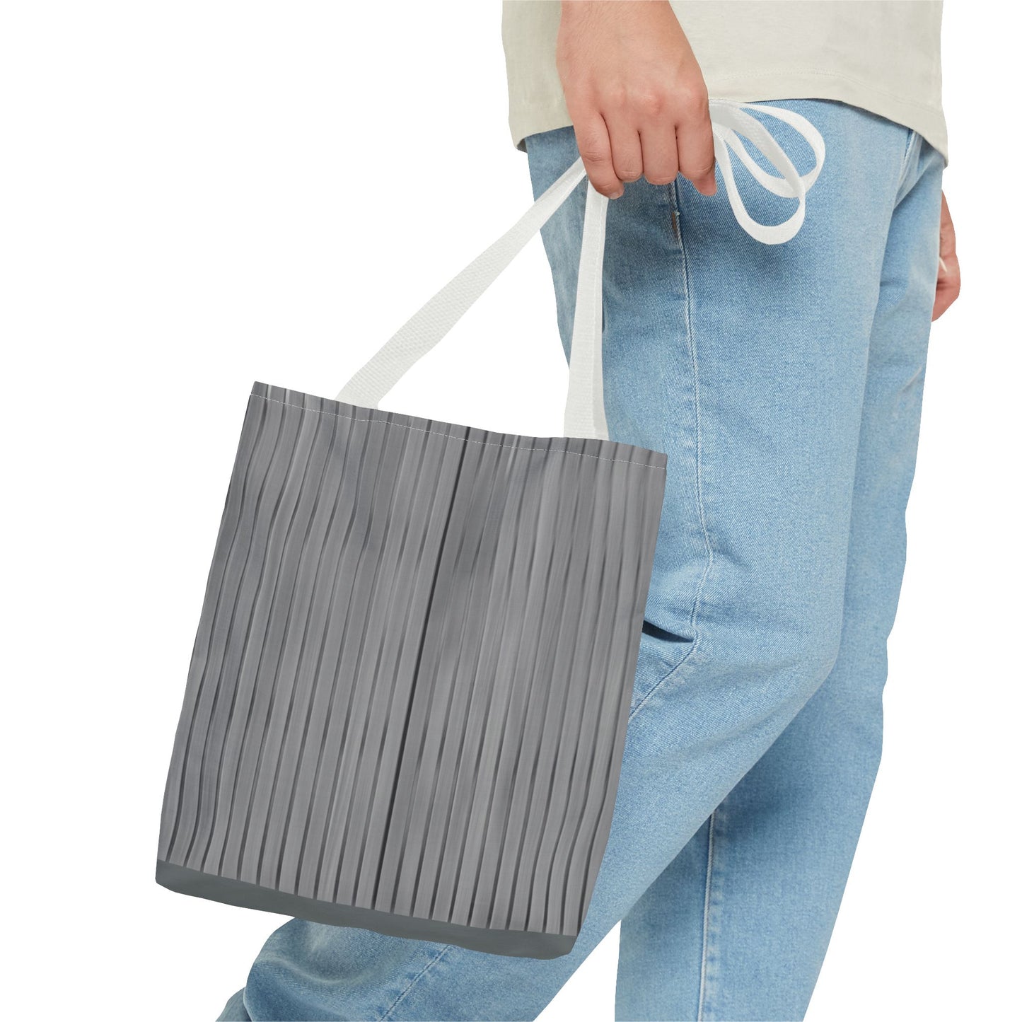 Stylish Gray Striped Tote Bag for Everyday Use