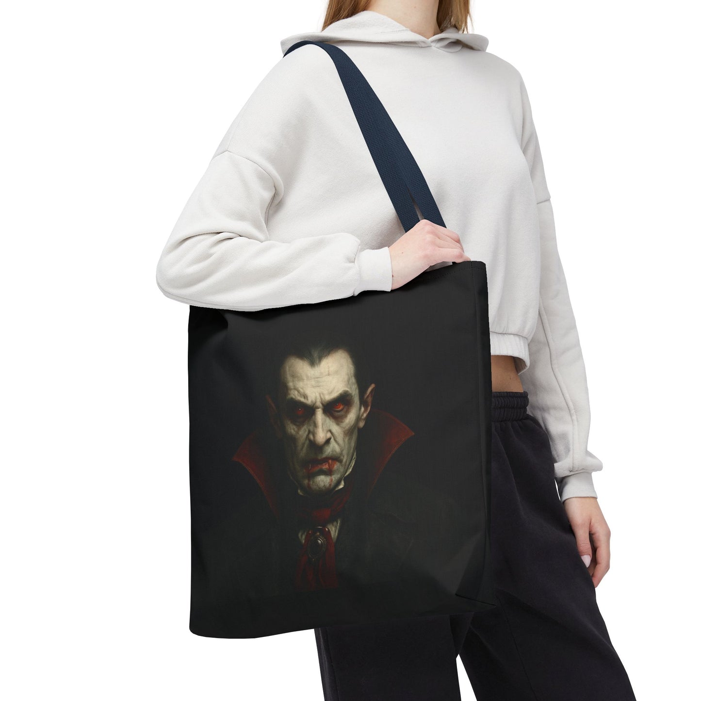 Vampire Haunted Tote Bag, Spooky Shopping Bag, Halloween Accessory, Gothic Style Handbag, Perfect for Halloween Parties, Unisex Tote