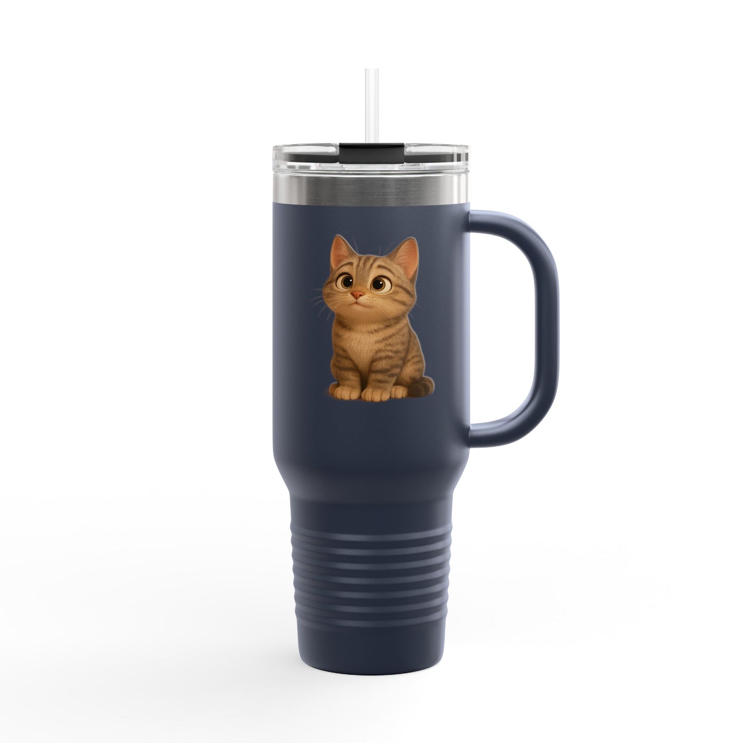 Cute Cat Insulated Travel Mug, Perfect for Pet Lovers, 40oz Coffee Cup, Travel Tumbler, Gift for Cat Lovers, Customizable Mug