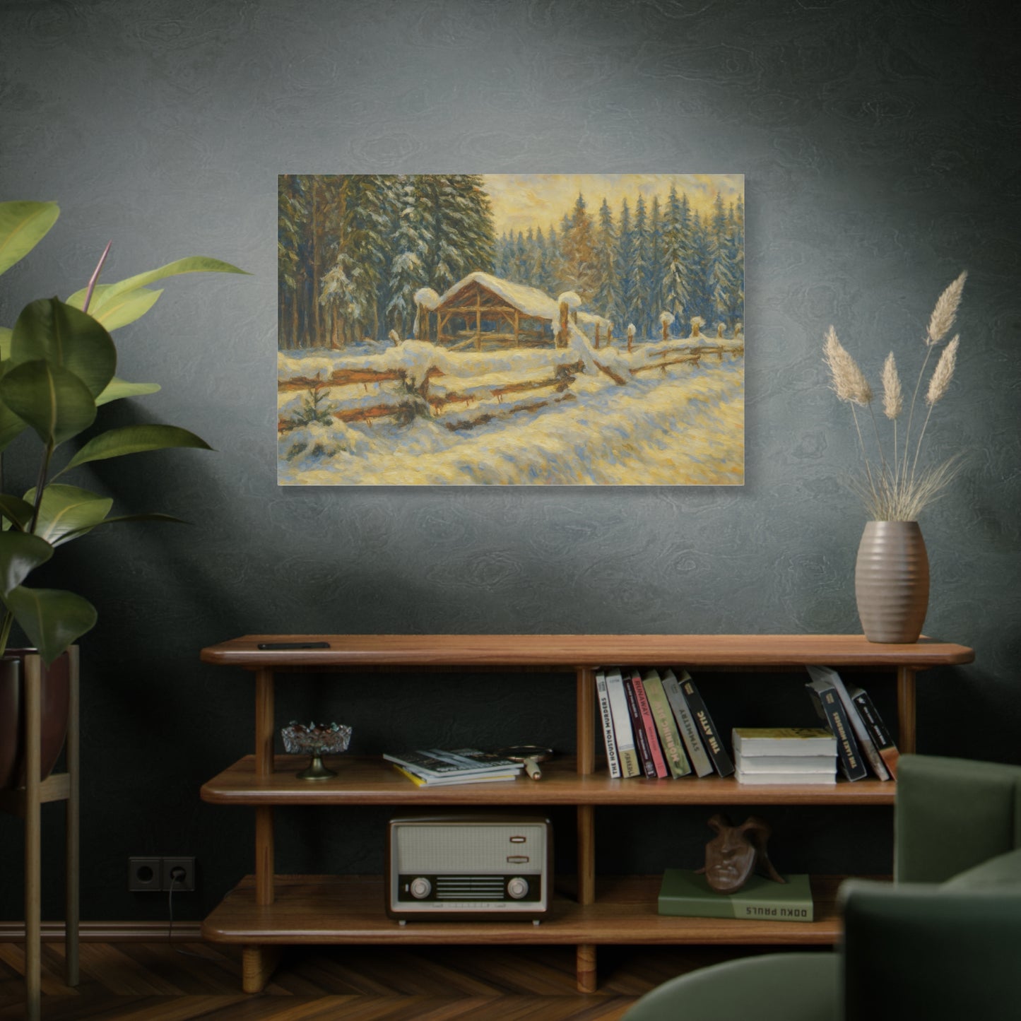 Canvas Wall Art, Winter Landscape Print, Home Decor, Rustic Art, Gift for Nature Lovers, Holiday Decoration