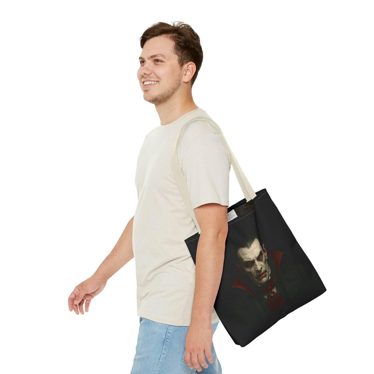 Vampire Haunted Tote Bag, Spooky Shopping Bag, Halloween Accessory, Gothic Style Handbag, Perfect for Halloween Parties, Unisex Tote