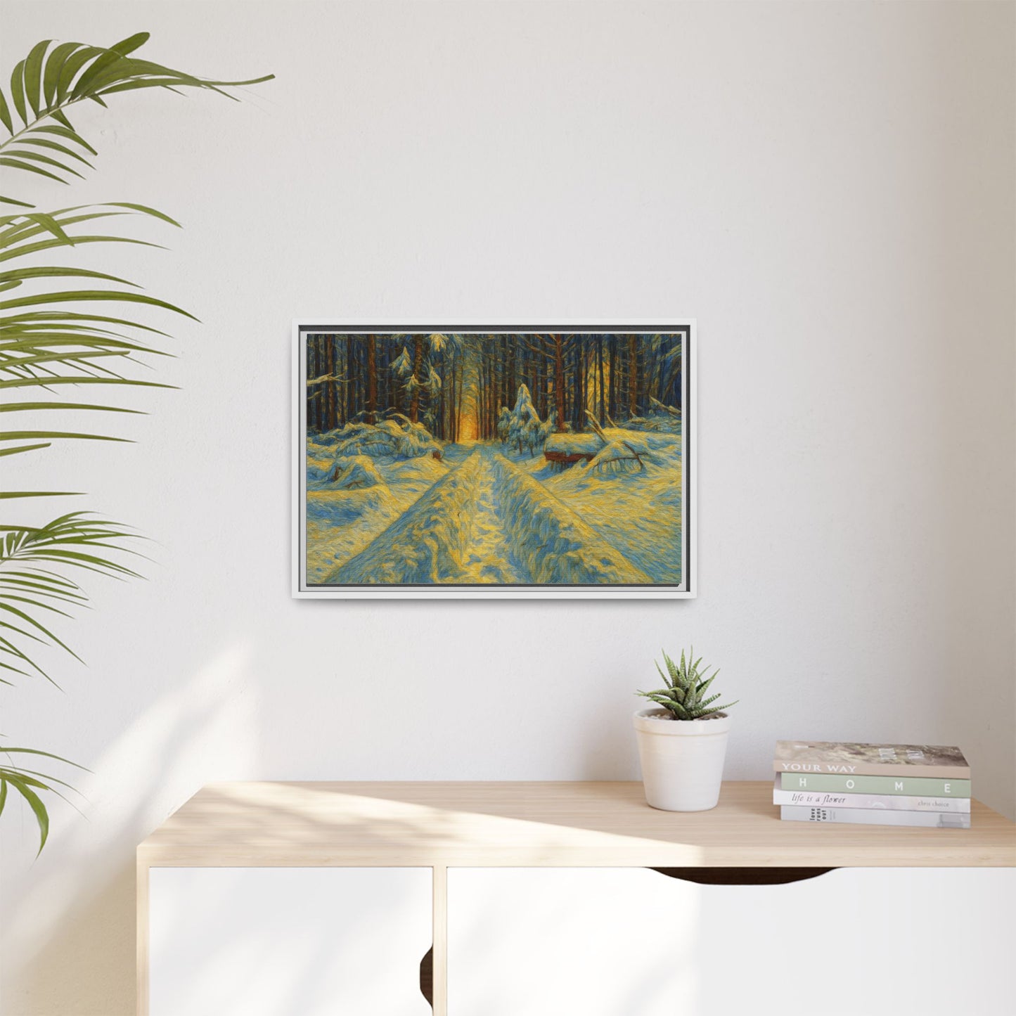 Canvas Art, Winter Landscape Wall Decor, Nature Lovers Gift, Seasonal Decor, Holiday Wall Art, Cozy Home Decoration, Framed Matte Canvas