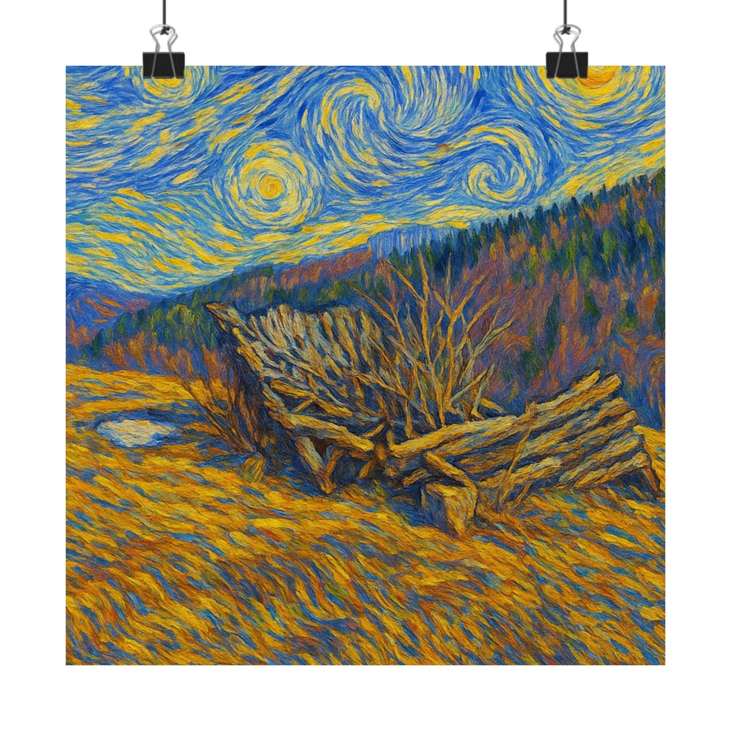 Matte Vertical Posters of Starry Night - Art Print for Home Decor, Wall Art, Gift for Art Lovers, Bacground for Celebrations
