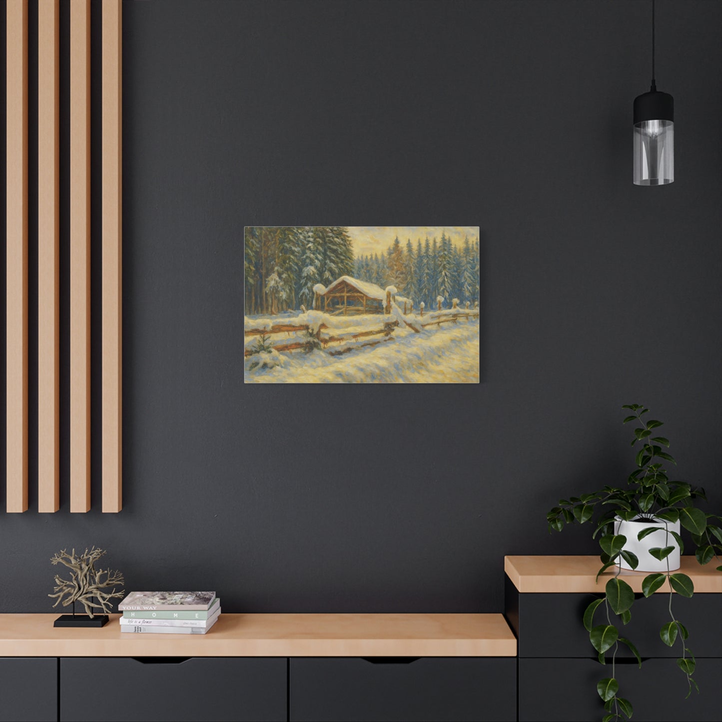 Canvas Wall Art, Winter Landscape Print, Home Decor, Rustic Art, Gift for Nature Lovers, Holiday Decoration