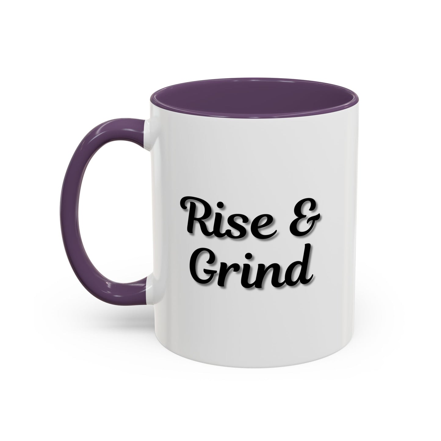 Rise & Grind Coffee Mug – Motivational Black Accent Mug for Daily Inspiration