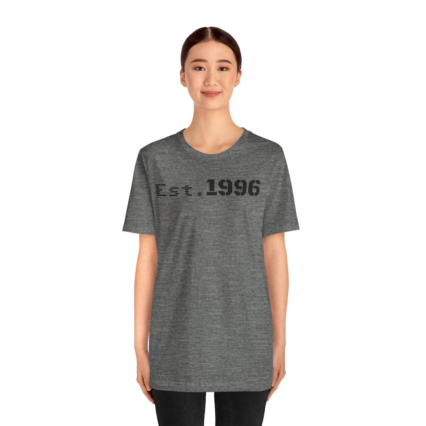Unisex Jersey Tee - 'Est. 1996' Graphic Shirt, Birthday Gift, Casual Wear, Vintage Style, Retro Fashion, Gift for Him/Her