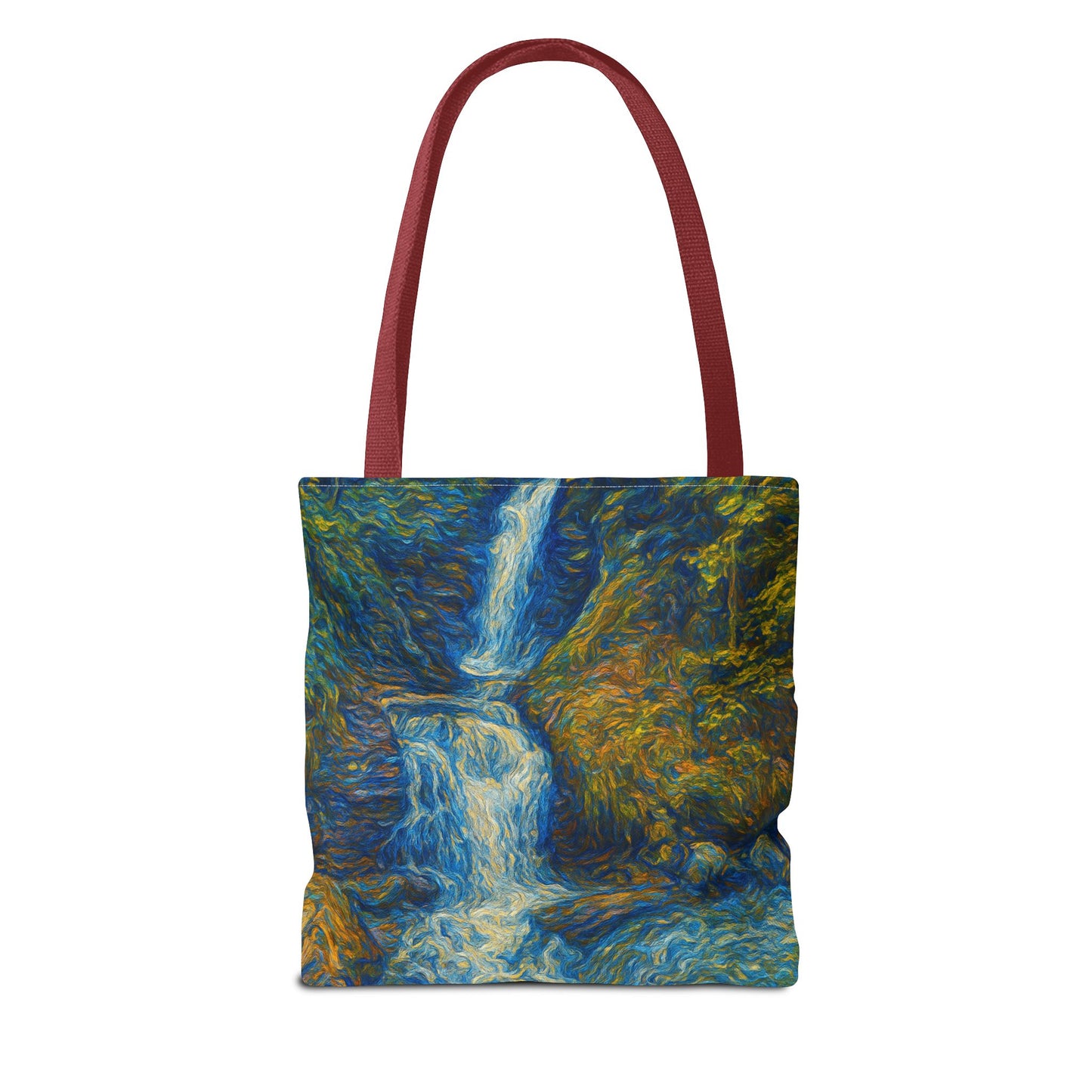 Nature-Inspired Tote Bag, Artistic Eco-Friendly Shopper, Waterfall Design, Reusable Market Bag, Gift for Nature Lovers