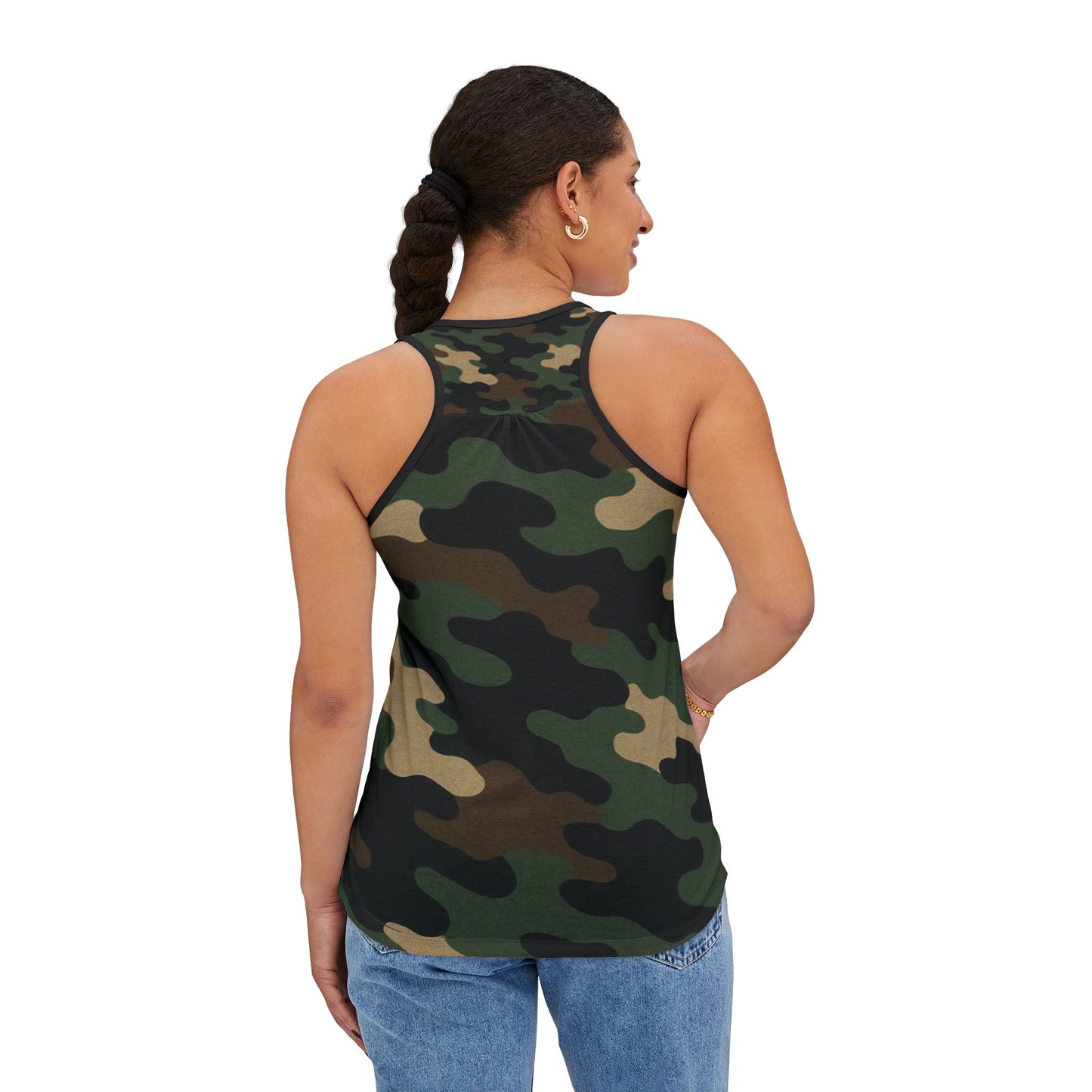 Camo Women's Tank Top, Stylish Fitness Wear, Summer Outfit, Outdoor Activities, Casual Tank for Women, Gift for Her