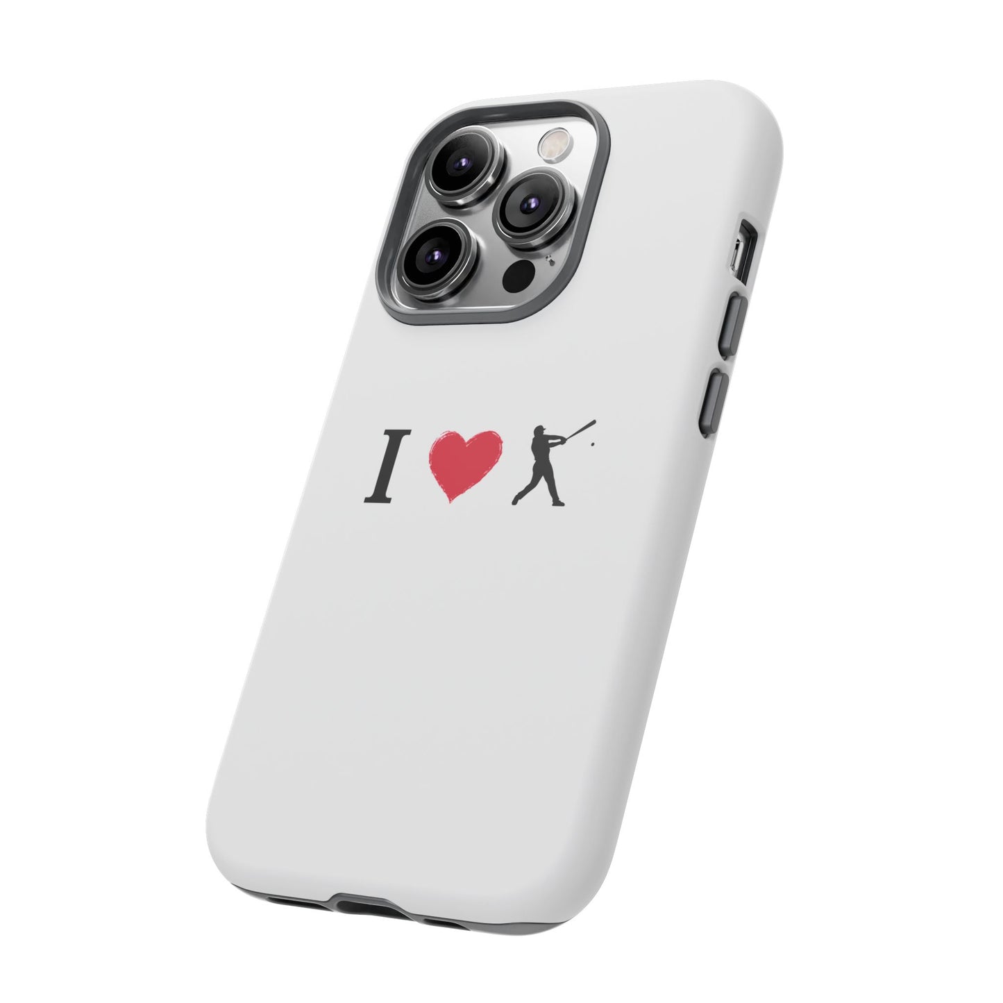 Baseball Love Phone Case, Tough Cases for Sports Lovers, i Heart Baseball Protection, Gift for Players, Cute Sports Case