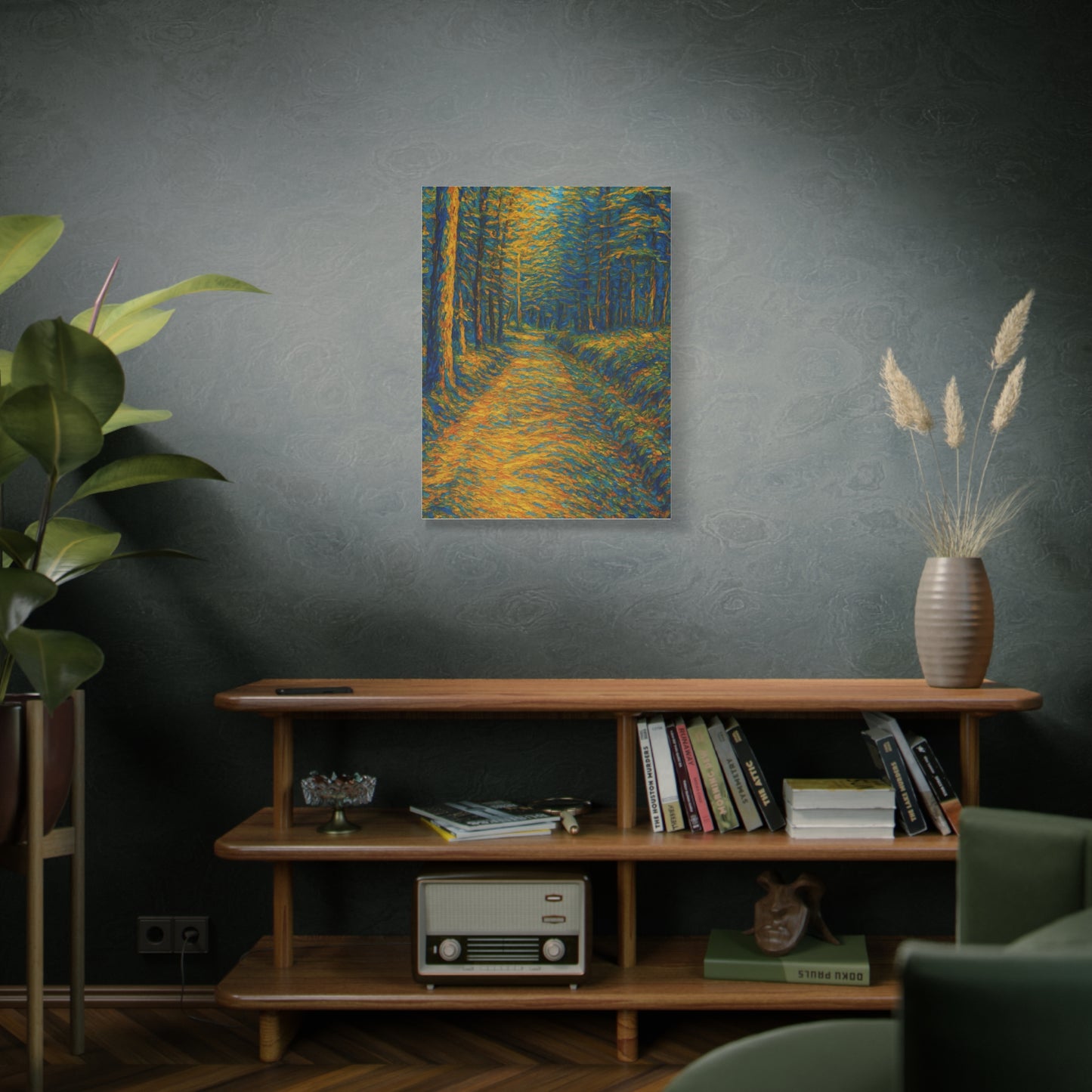 Van Gogh Style Forest Canvas Art | Nature Wall Decor, Home Office Accent, Gift for Nature Lovers, Gallery Wrapped, Living Room Wall Art