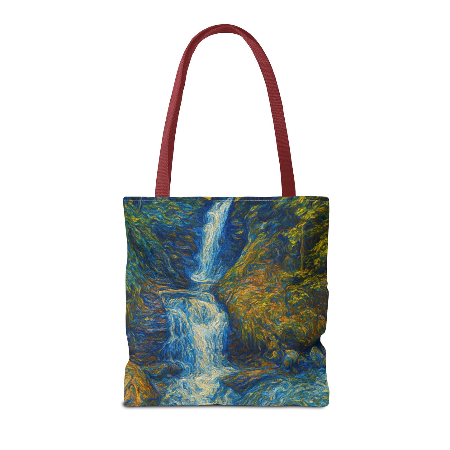 Nature-Inspired Tote Bag, Artistic Eco-Friendly Shopper, Waterfall Design, Reusable Market Bag, Gift for Nature Lovers