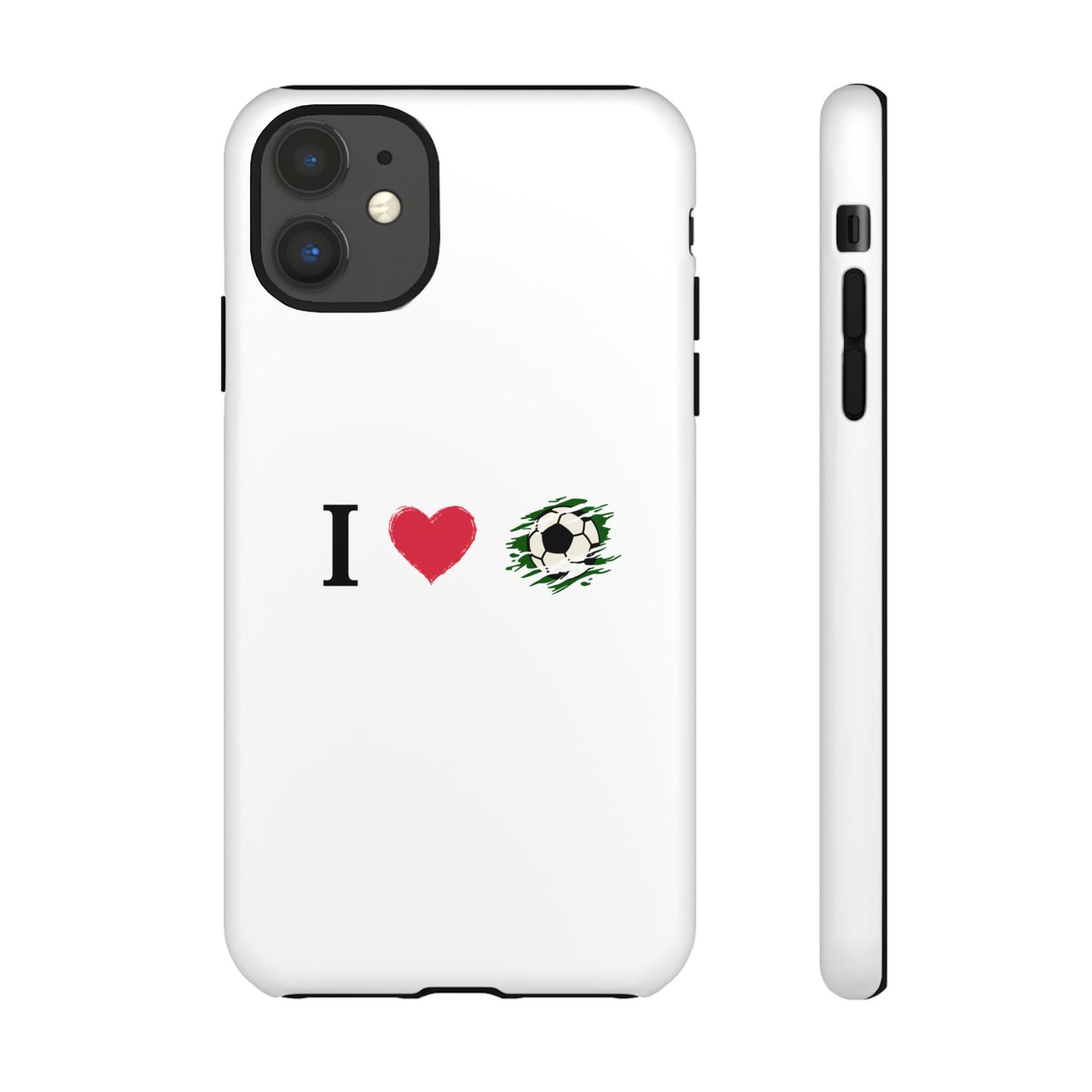 Soccer Phone Case, I Love Soccer, Tough Case Cover, Sporty Phone Accessories, Gift for Soccer Lovers, Unique Soccer Design