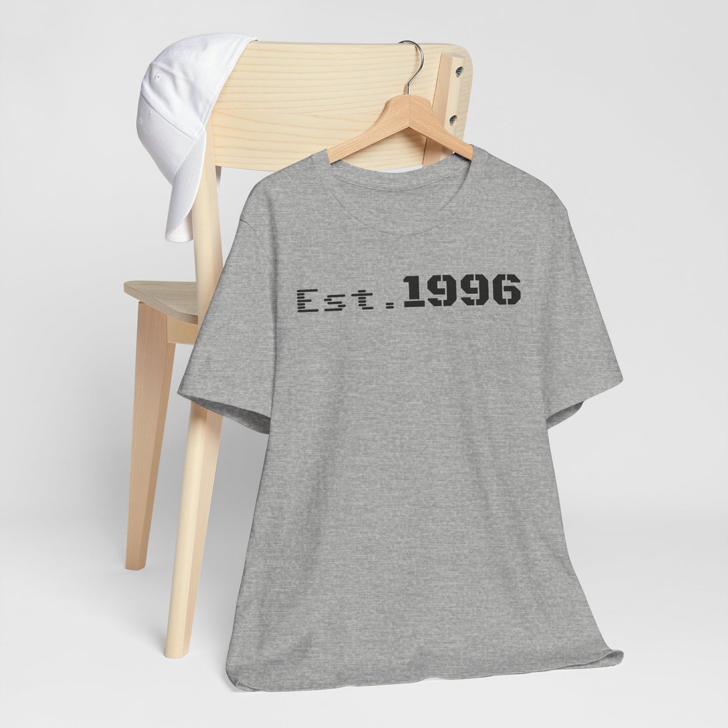 Unisex Jersey Tee - 'Est. 1996' Graphic Shirt, Birthday Gift, Casual Wear, Vintage Style, Retro Fashion, Gift for Him/Her
