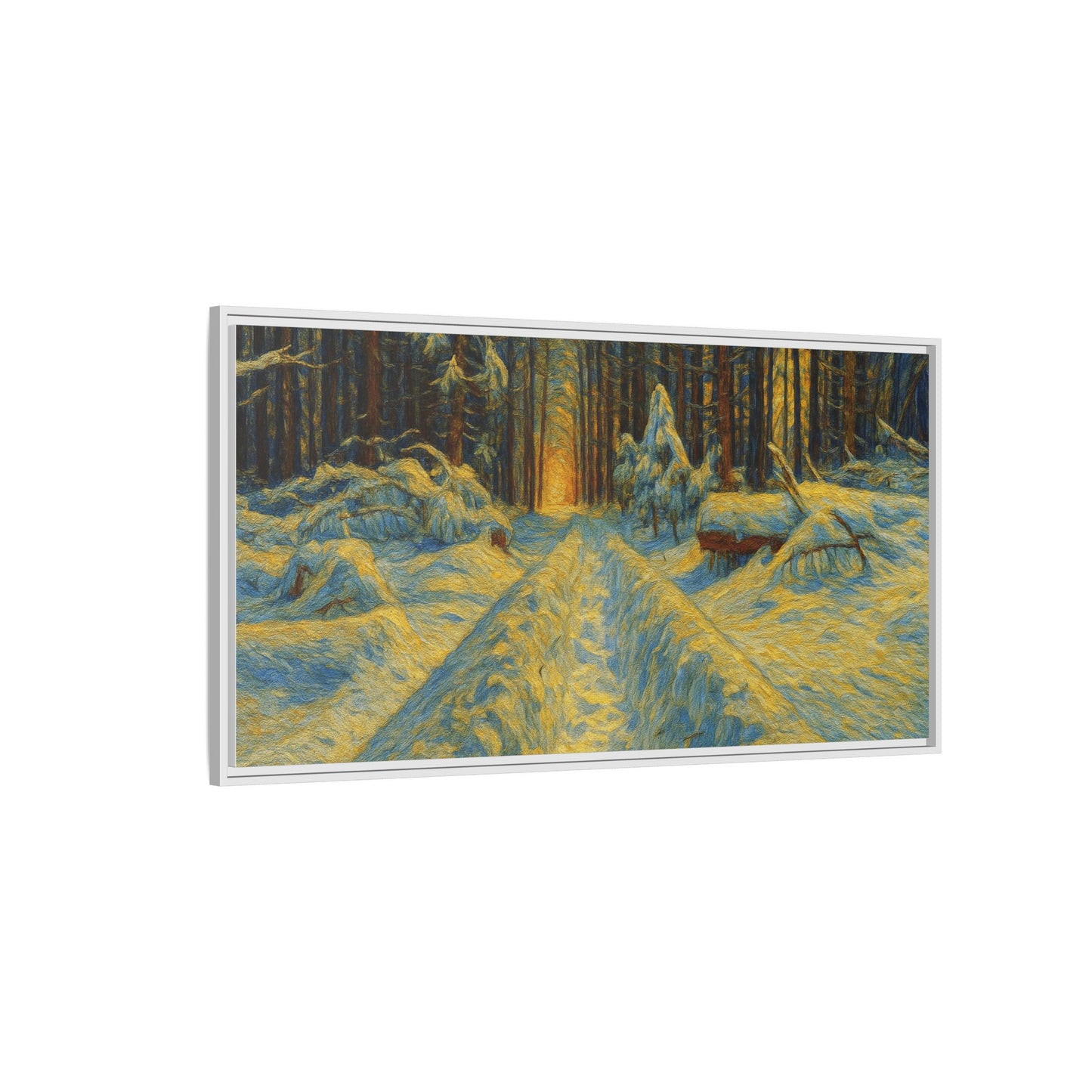 Canvas Art, Winter Landscape Wall Decor, Nature Lovers Gift, Seasonal Decor, Holiday Wall Art, Cozy Home Decoration, Framed Matte Canvas