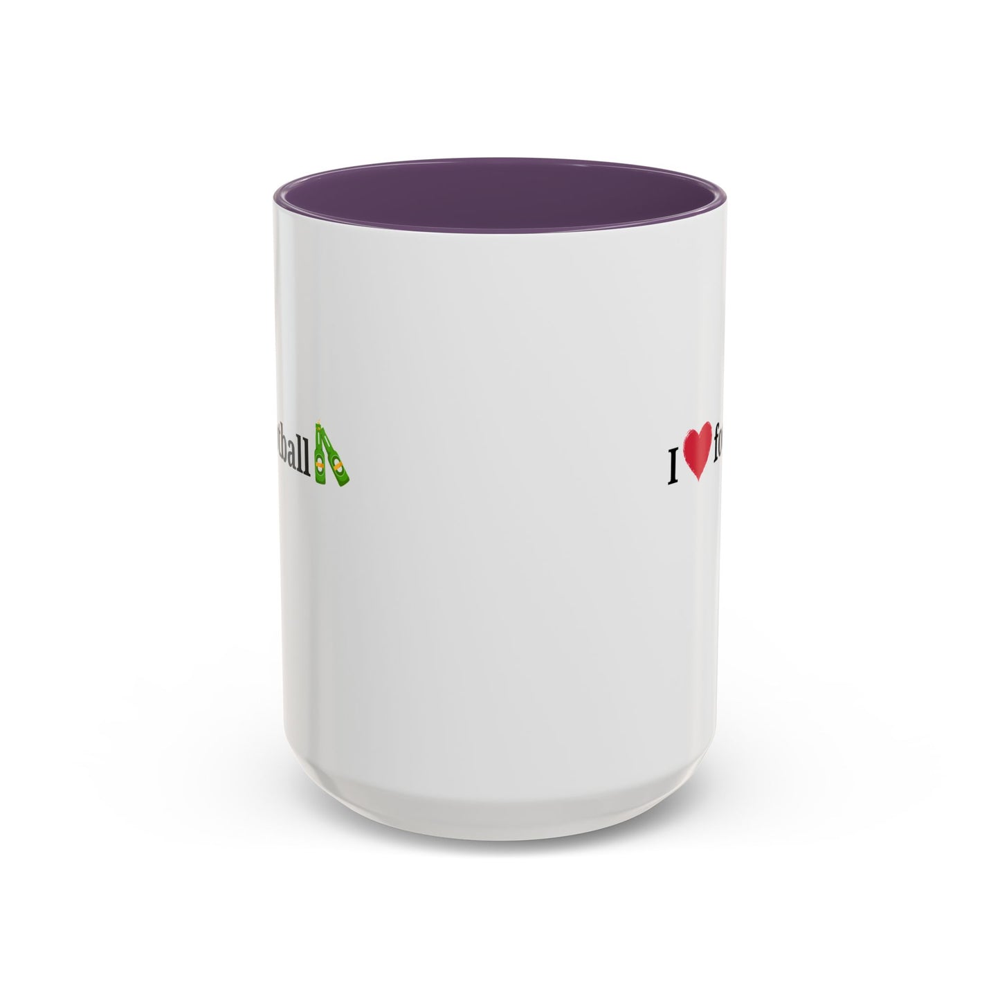 I Love Football Accent Coffee Mug, Perfect Gift for Sports Lovers, Football Enthusiasts, Unique Mug for Game Days, Home or Office Decor
