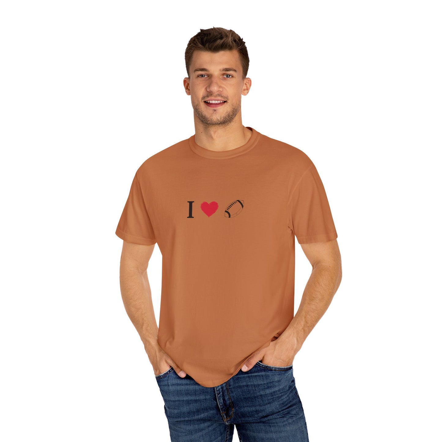 I Love Football T-Shirt - Unisex Cotton Tee, Fun Gift for Friends, Casual Style, Birthday Present, Summer Apparel