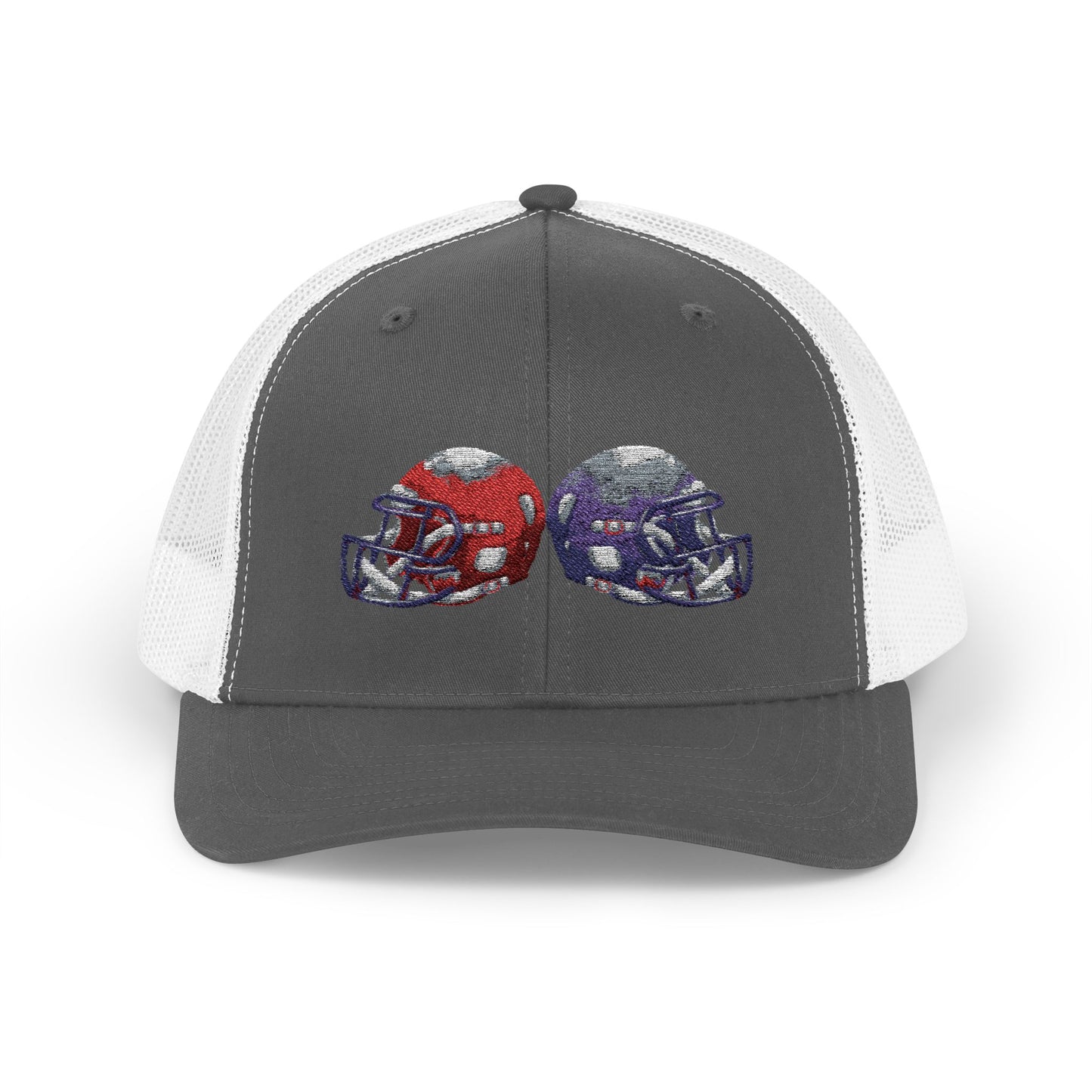 Sporty Snapback Trucker Cap with Football Helmets, Baseball Cap, Outdoor Activity Hat, Gift for Sports Fans, Team Spirit Wear