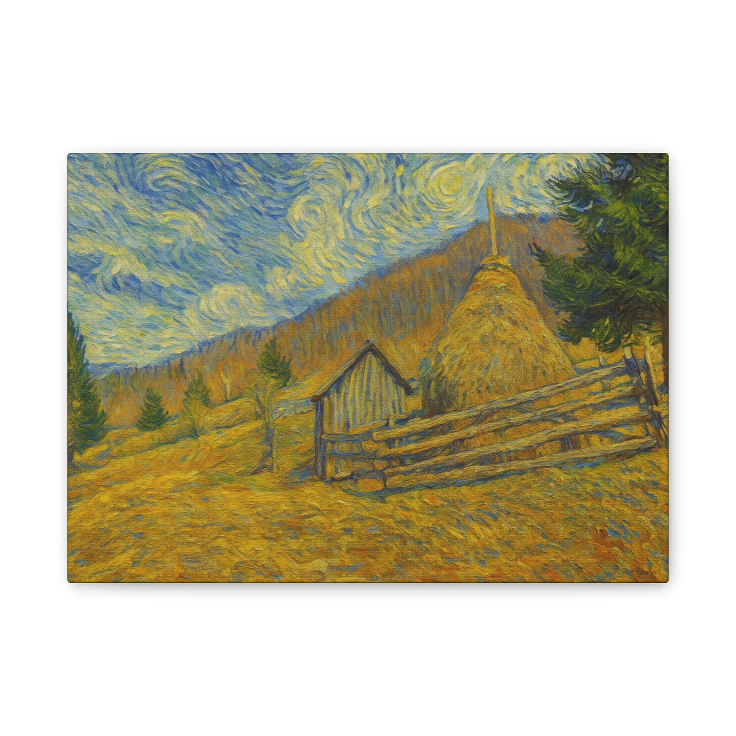 Vincent Van Gogh Inspired Canvas Print, Rustic Home Decor, Wall Art, Gift for Art Lovers, Country Landscape, Unique Art Piece
