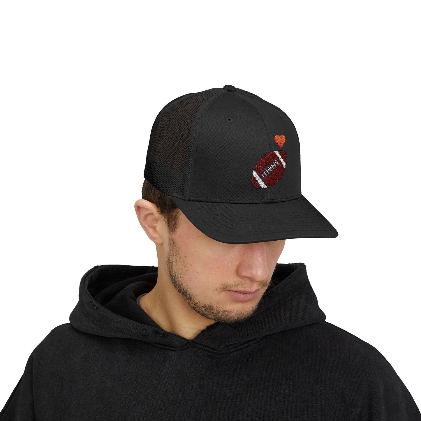 Football Love Snapback Trucker Cap, Sports Hat, Gift for Sports Fans, Casual Wear, Outdoor Activities