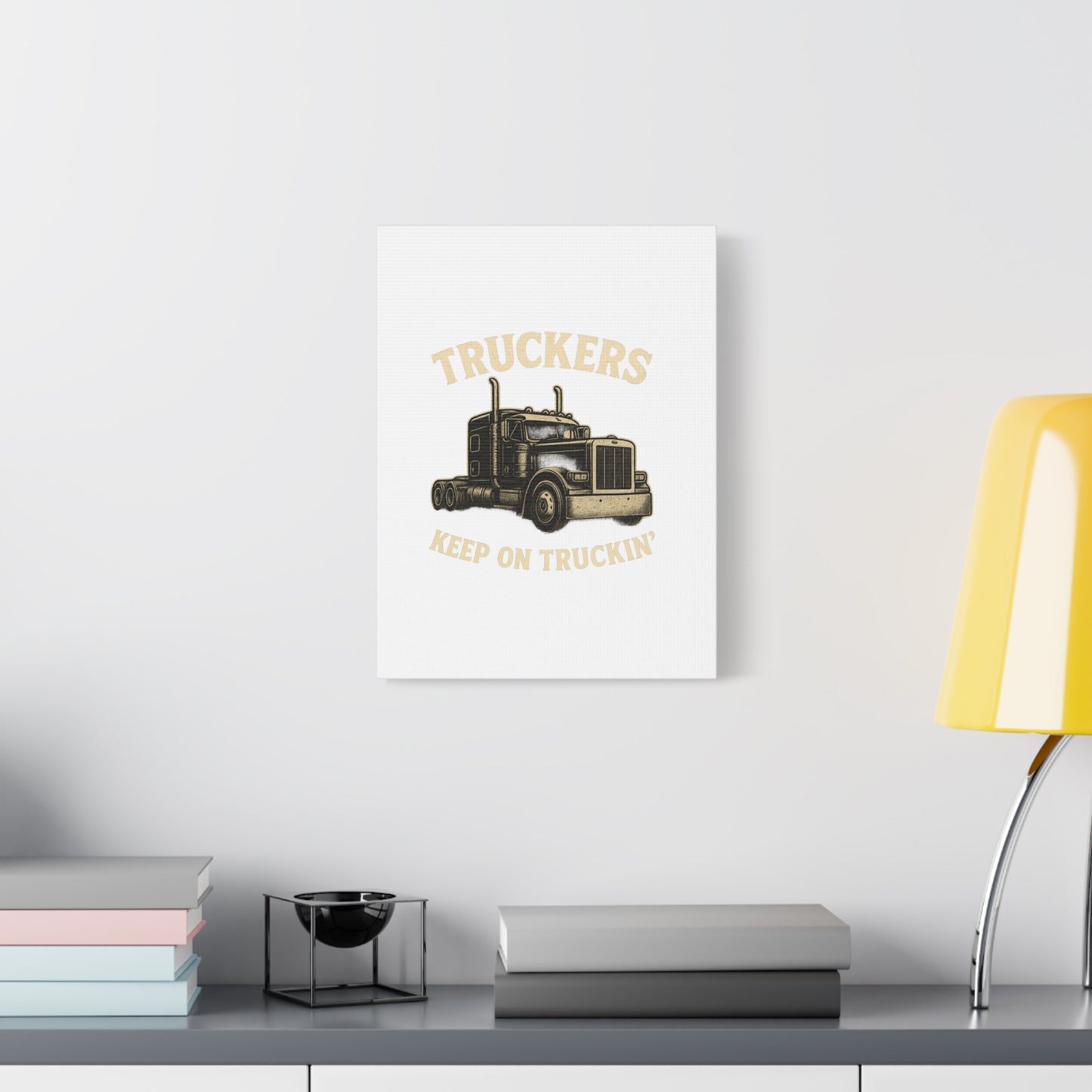 Truckers Canvas Wall Art, Keep on Truckin' Decor, Gift for Drivers, Trucking Artwork, Transportation Gift