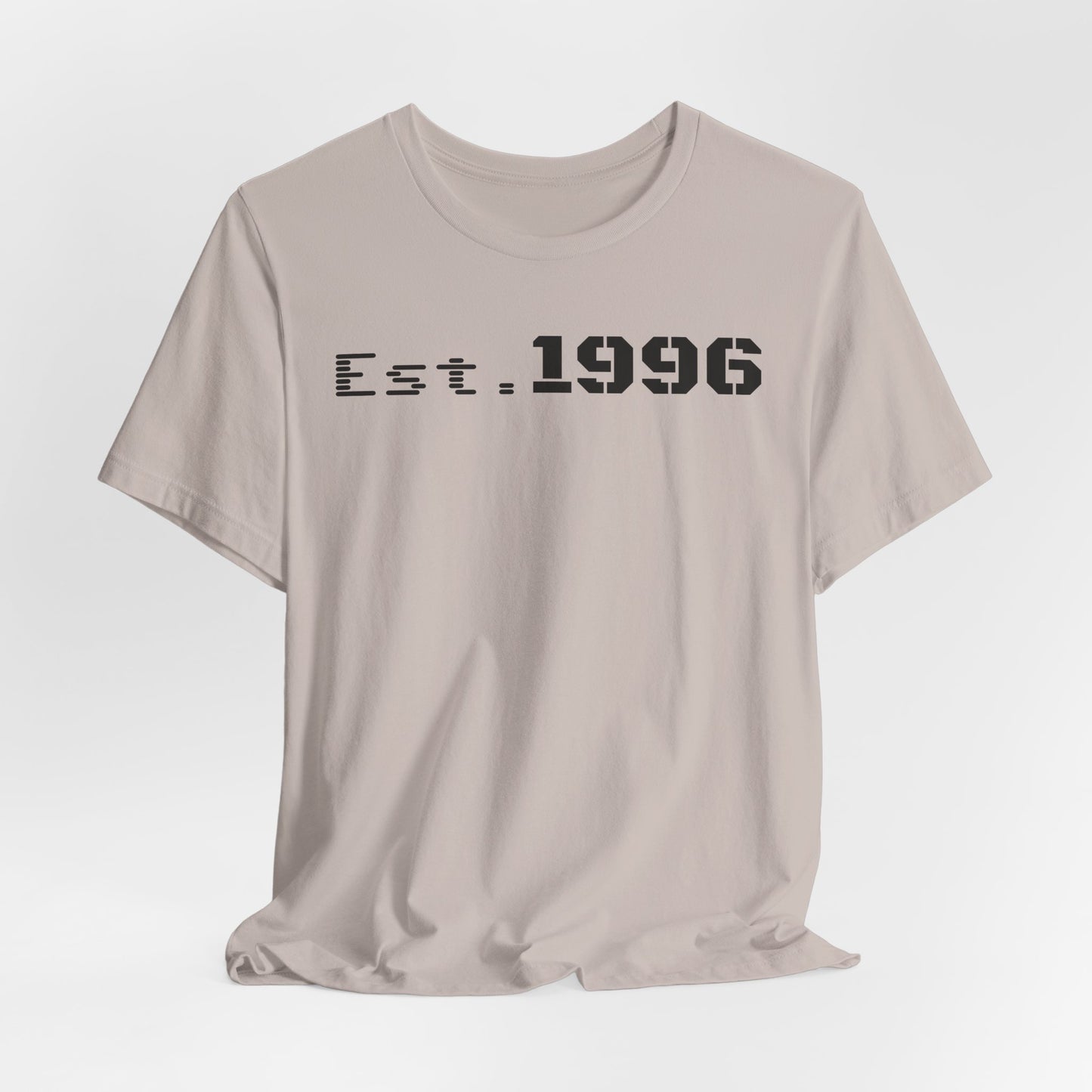 Unisex Jersey Tee - 'Est. 1996' Graphic Shirt, Birthday Gift, Casual Wear, Vintage Style, Retro Fashion, Gift for Him/Her