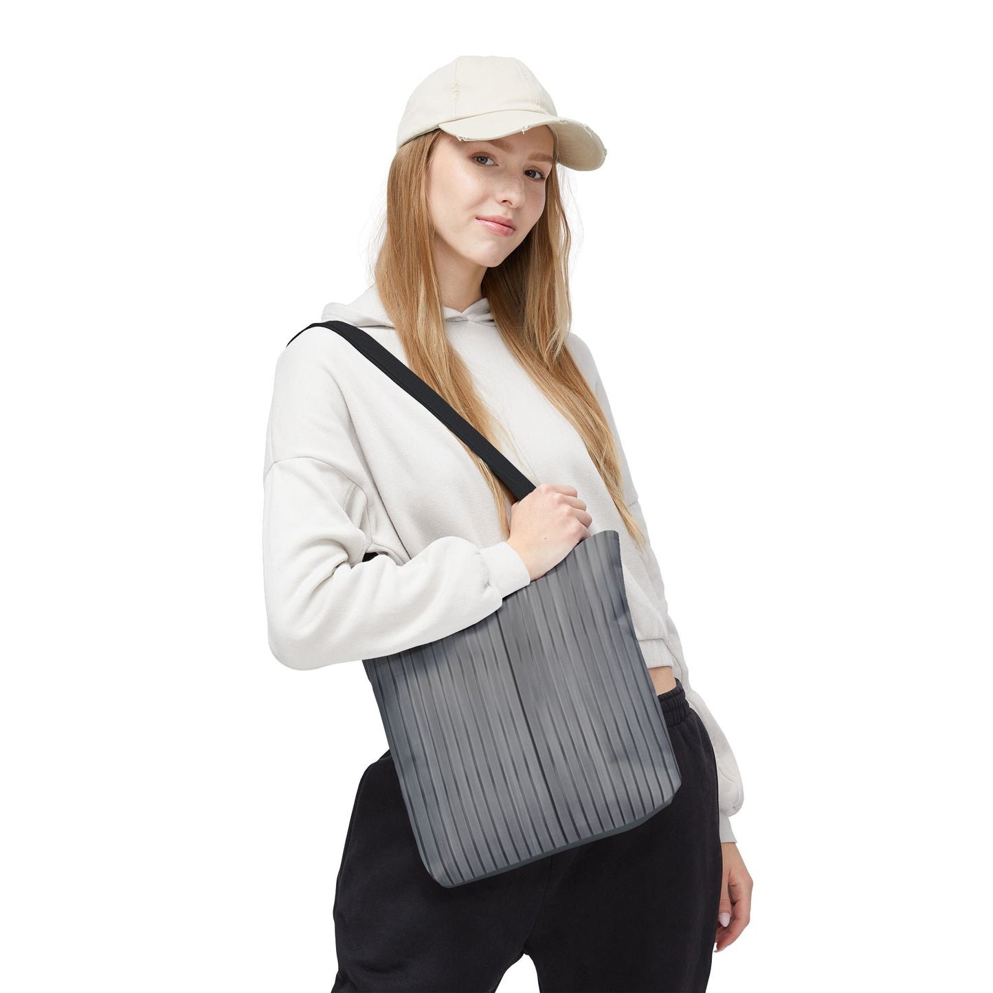 Stylish Gray Striped Tote Bag for Everyday Use