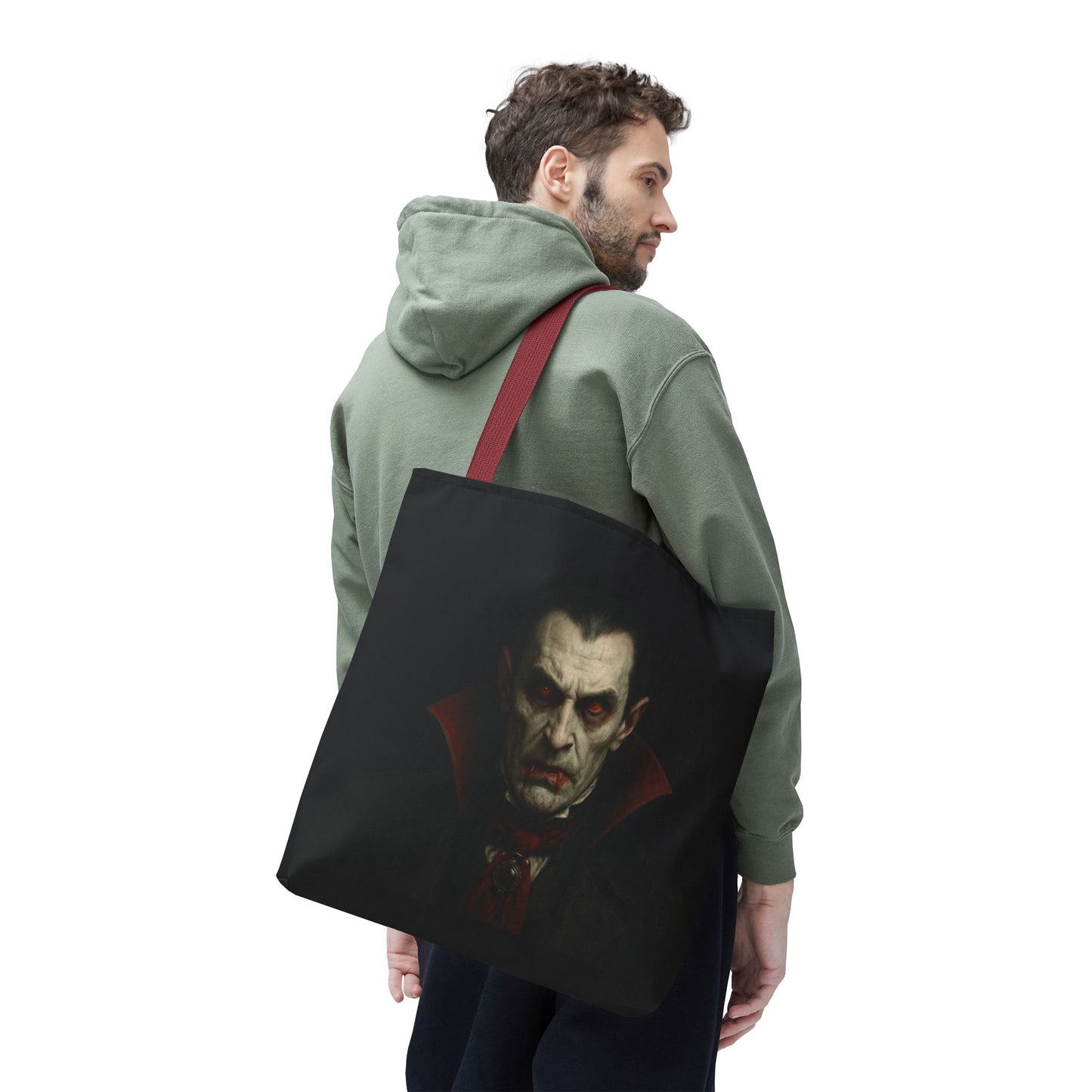 Vampire Haunted Tote Bag, Spooky Shopping Bag, Halloween Accessory, Gothic Style Handbag, Perfect for Halloween Parties, Unisex Tote