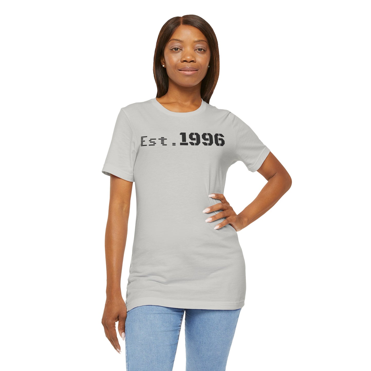 Unisex Jersey Tee - 'Est. 1996' Graphic Shirt, Birthday Gift, Casual Wear, Vintage Style, Retro Fashion, Gift for Him/Her
