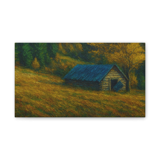 Rustic Canvas Wall Art, Nature Landscape Painting, Autumn Decor, Farmhouse Wall Art, Cozy Home Decoration