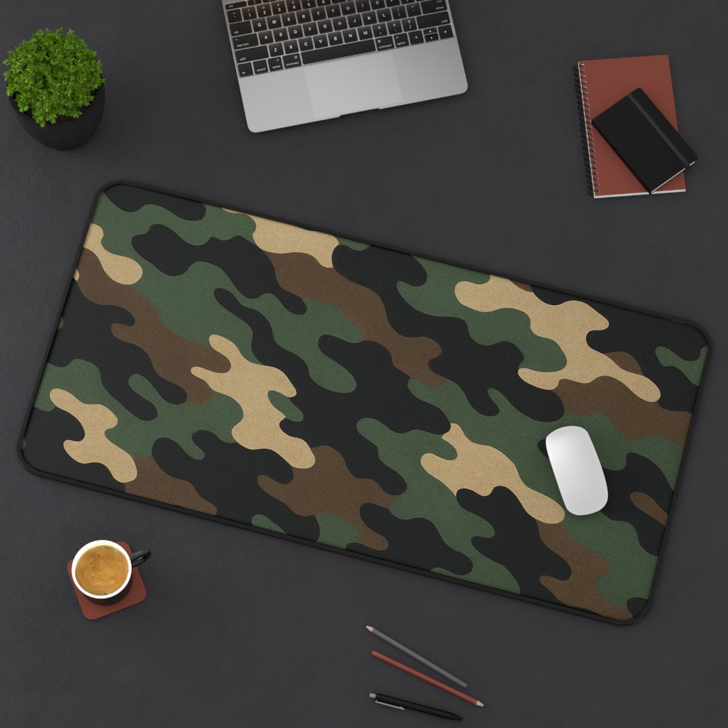 Camouflage Desk Mat - Stylish Workspace Decor, Gamer Mouse Pad, Home Office Accessory, Military Theme, Durable and Functional
