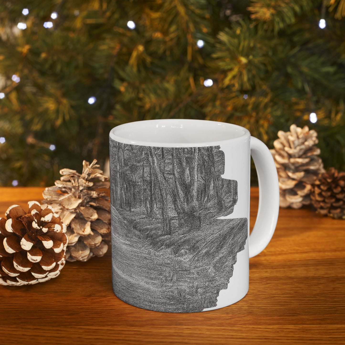Nature-Inspired Abstract Ceramic Mug | Forest Path Design | Cozy Gift for Coffee Lovers | Home Decor | Nature Lover's Mug