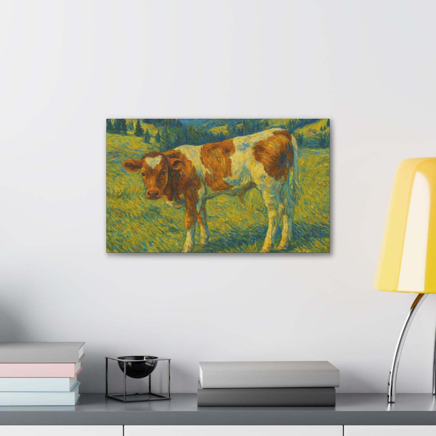Cow Art Canvas Print, Rustic Farmhouse Decor, Animal Lover Gift, Country Wall Art, Thoughtful Homewarming