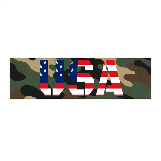 Patriotic USA Camo Bumper Stickers | Car Decor, Military Style, Outdoor Adventure, Independence Day, Gifts for Veterans